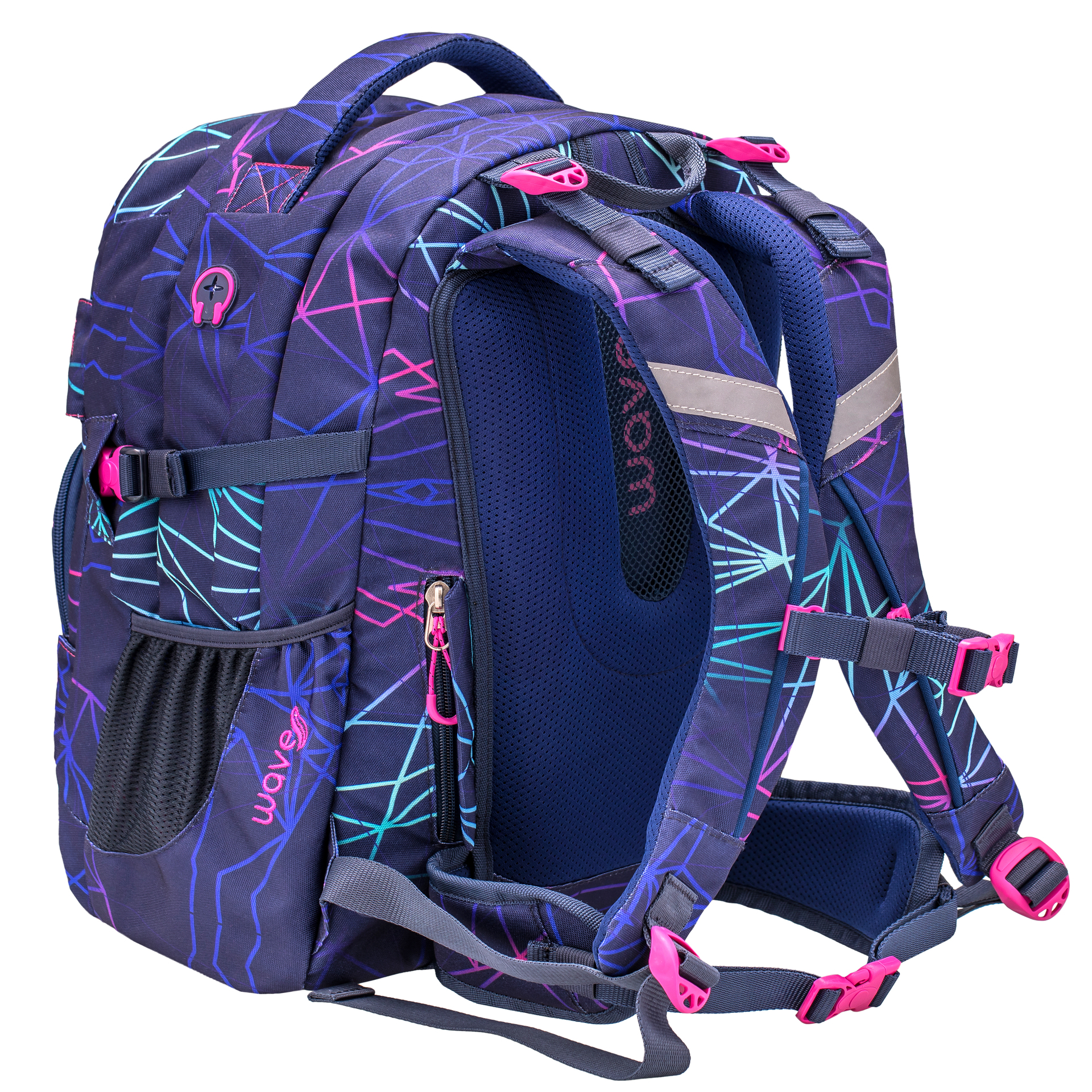 Wave Infinity Schulrucksack Set 2 tlg. "Stripes Purple"