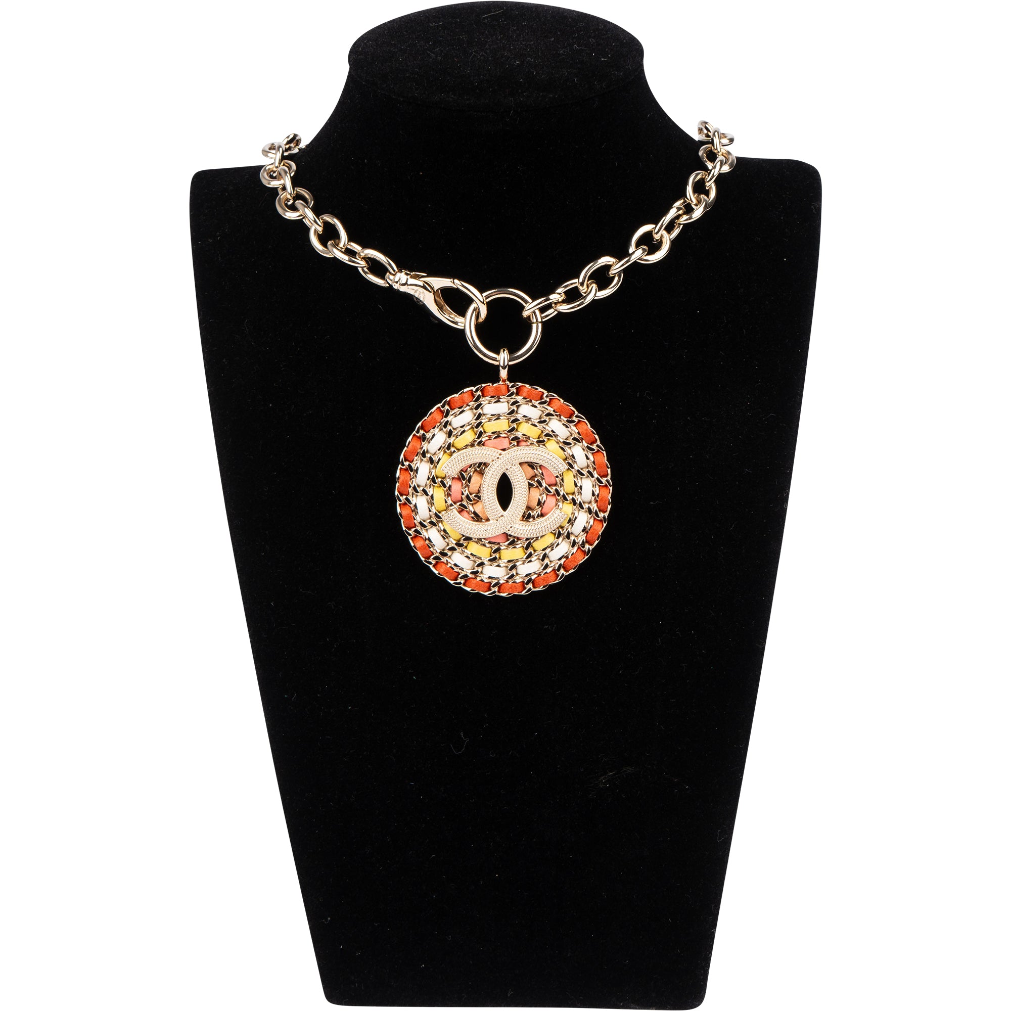 Chanel Multicolor Leather CC Pendant Chain