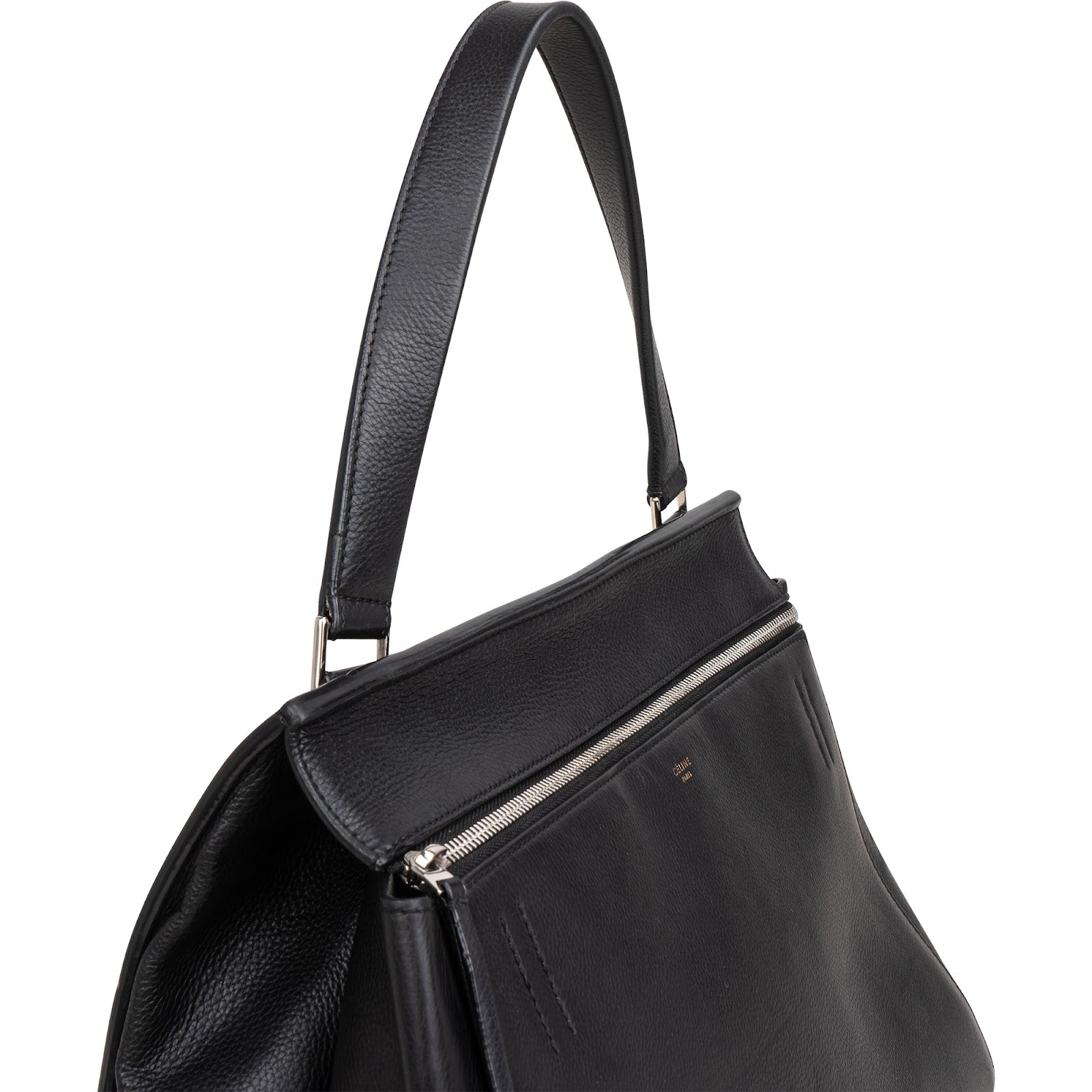 Céline Black Grained Calfskin Edge Shoulder Bag