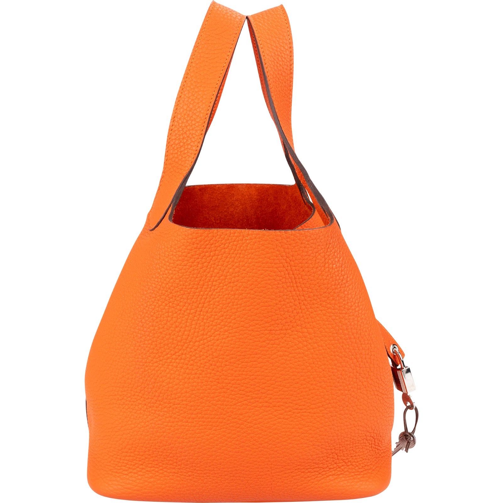 Hermès Orange Taurillon Clemence Palladium Picotin Lock 22 Handbag