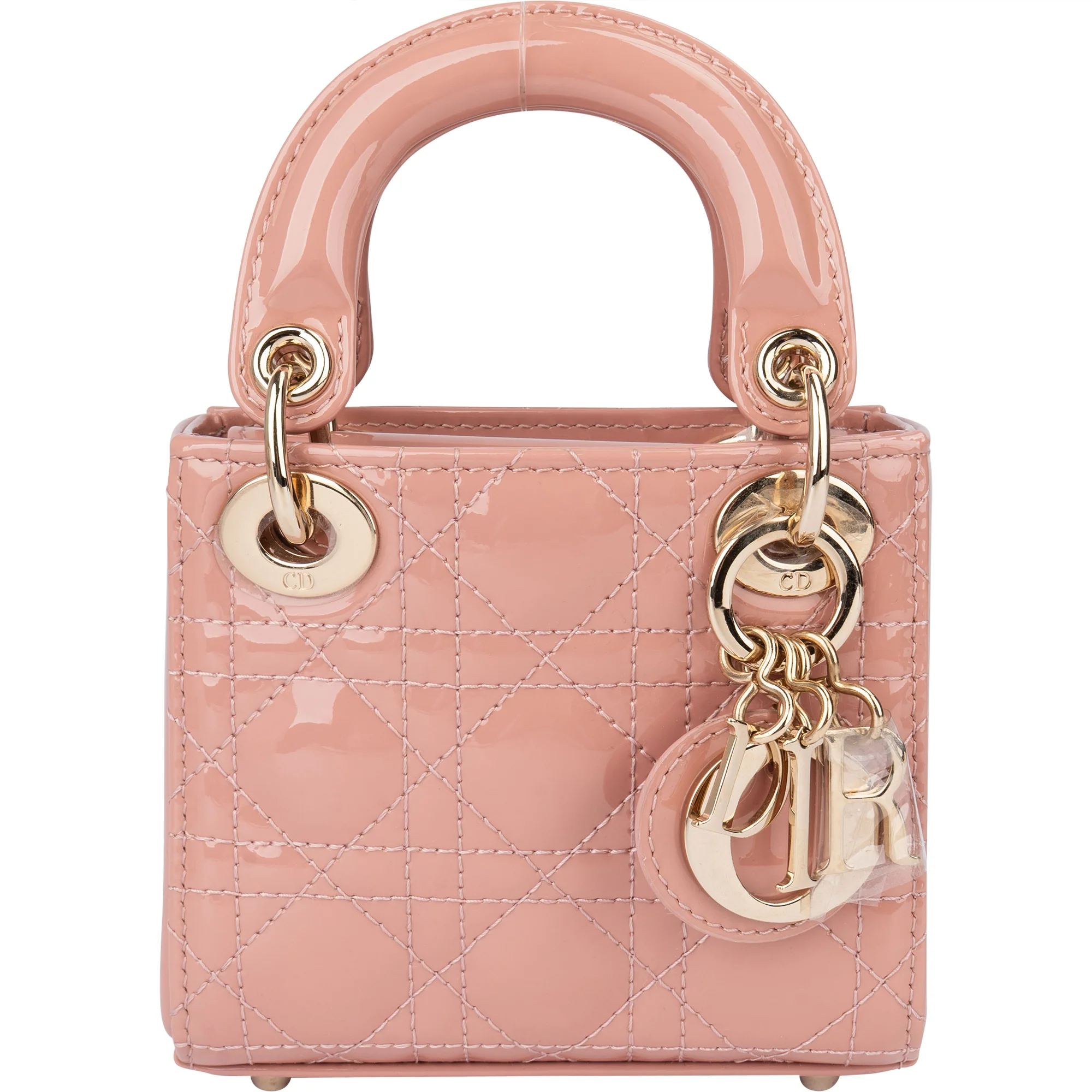 Christian Dior Quilted Patent Leather Micro Lady Dior Handbag