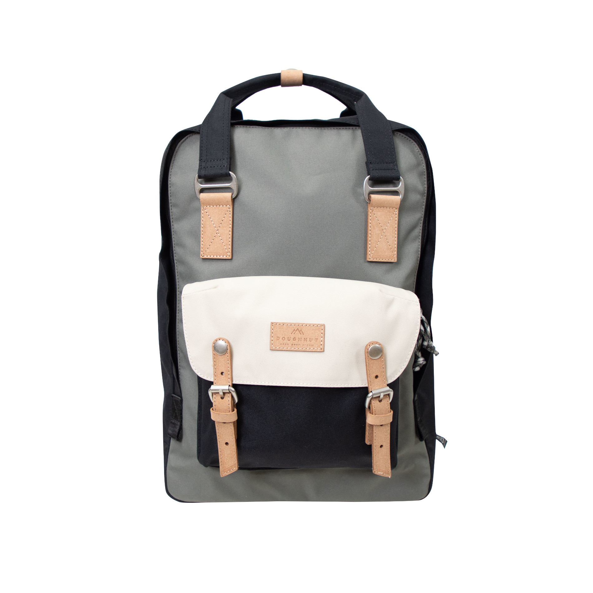 Macaroon Large Reborn Backpack - grey x stone