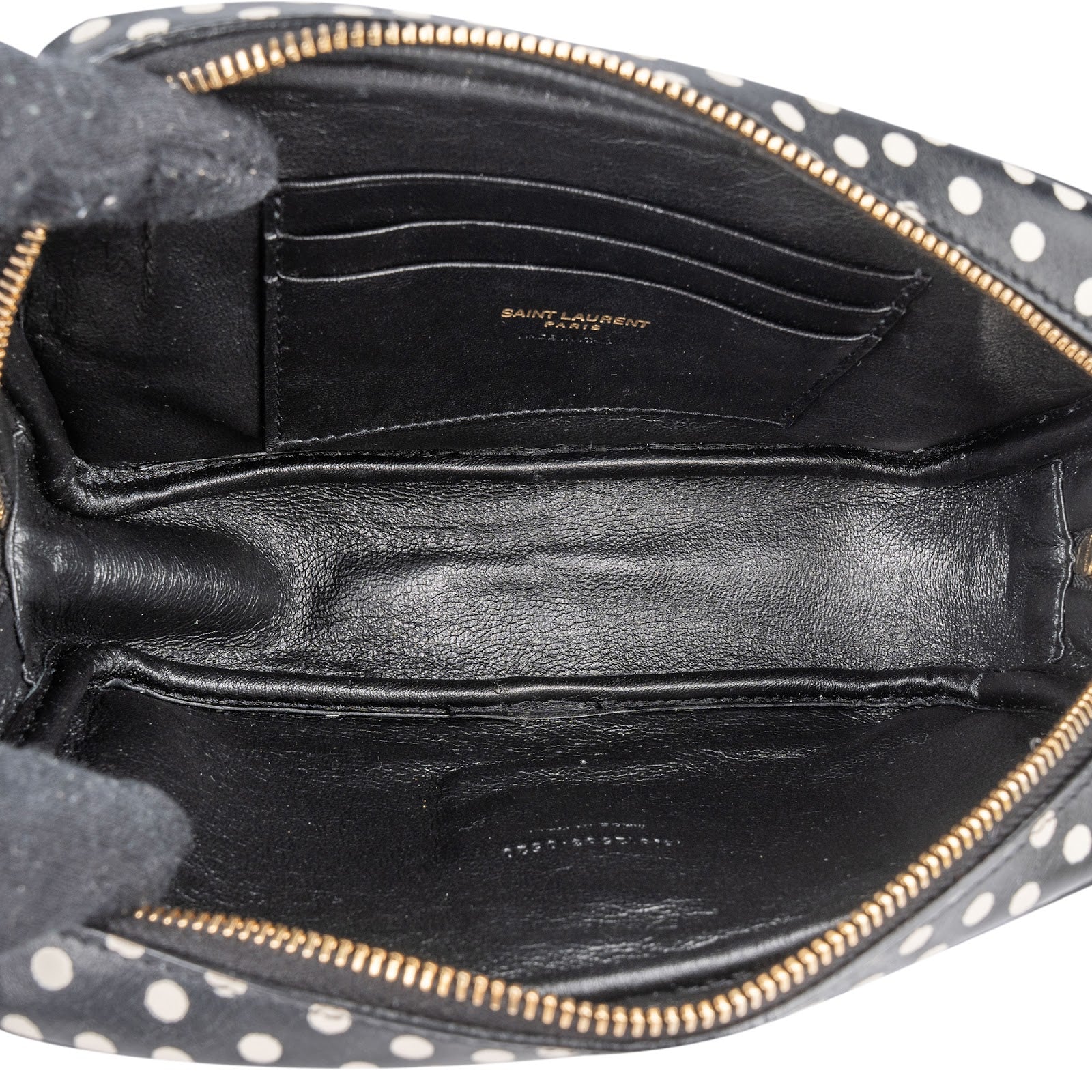 Saint Laurent Polka Dot Leather Lou Camera Crossbody Bag