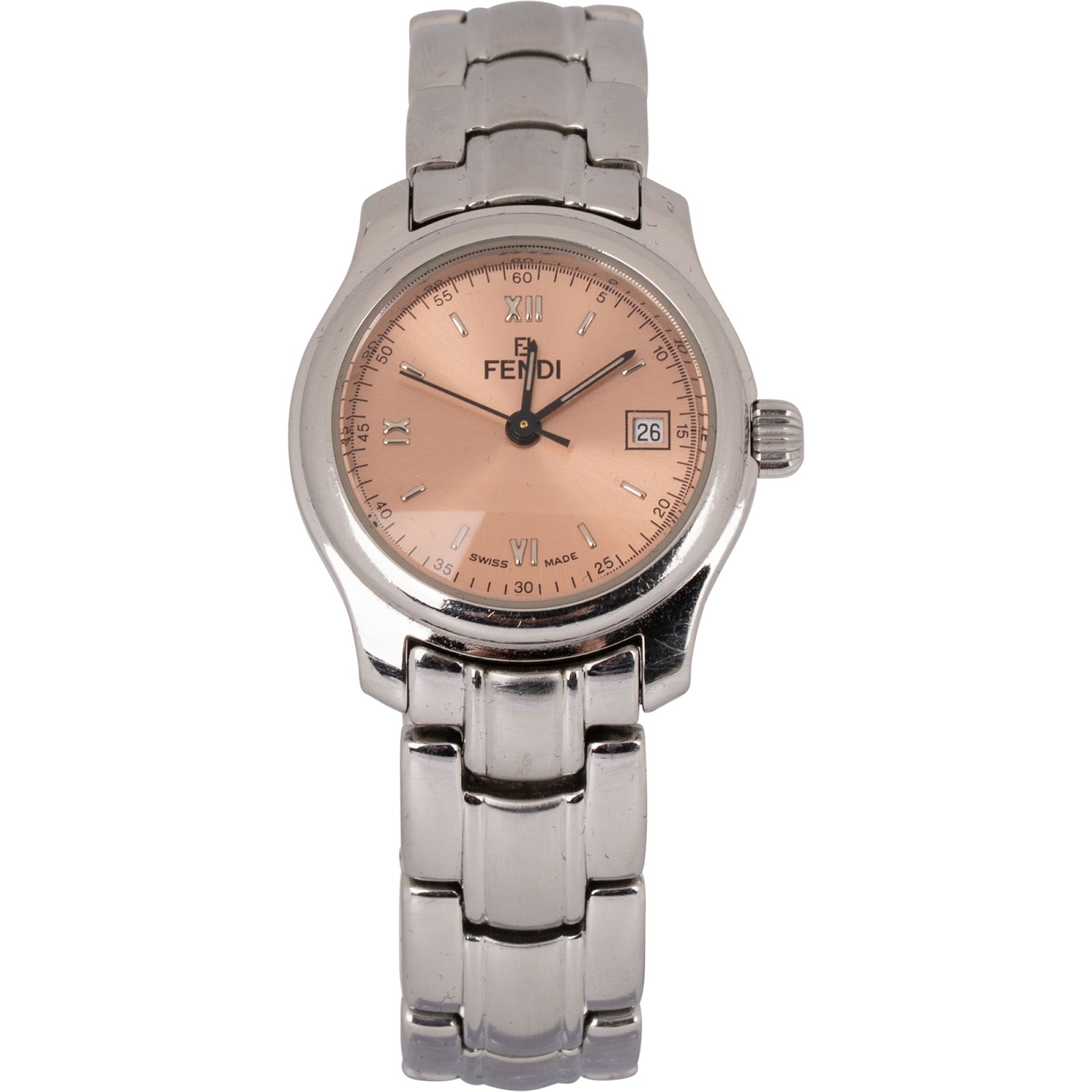 Fendi Silver Tone Date 210L Damenuhr
