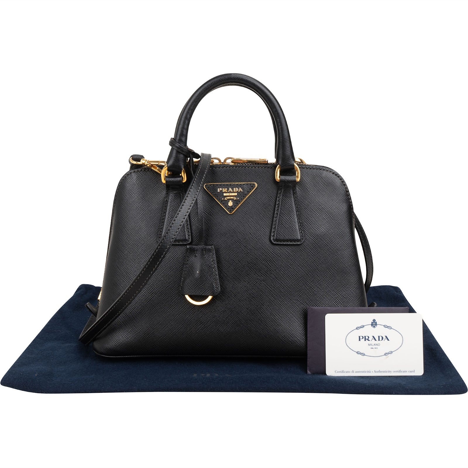 Prada – torebka Promenade z czarnej skóry Saffiano