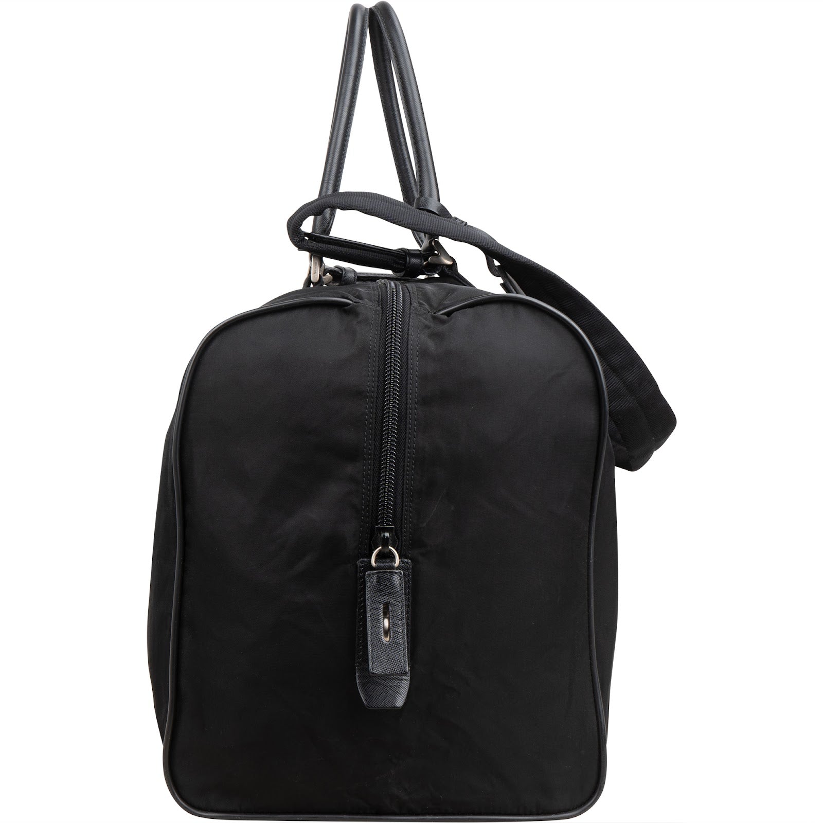 Prada Black Nylon Triangle Duffle Bag 55