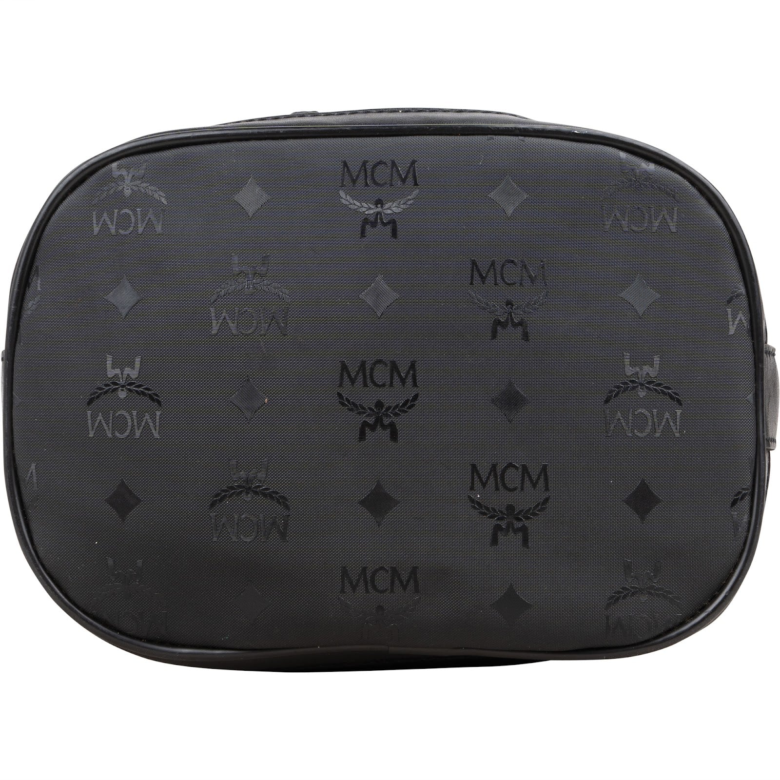 MCM Monogram Visetos Black Nylon Bucket Crossbody Bag
