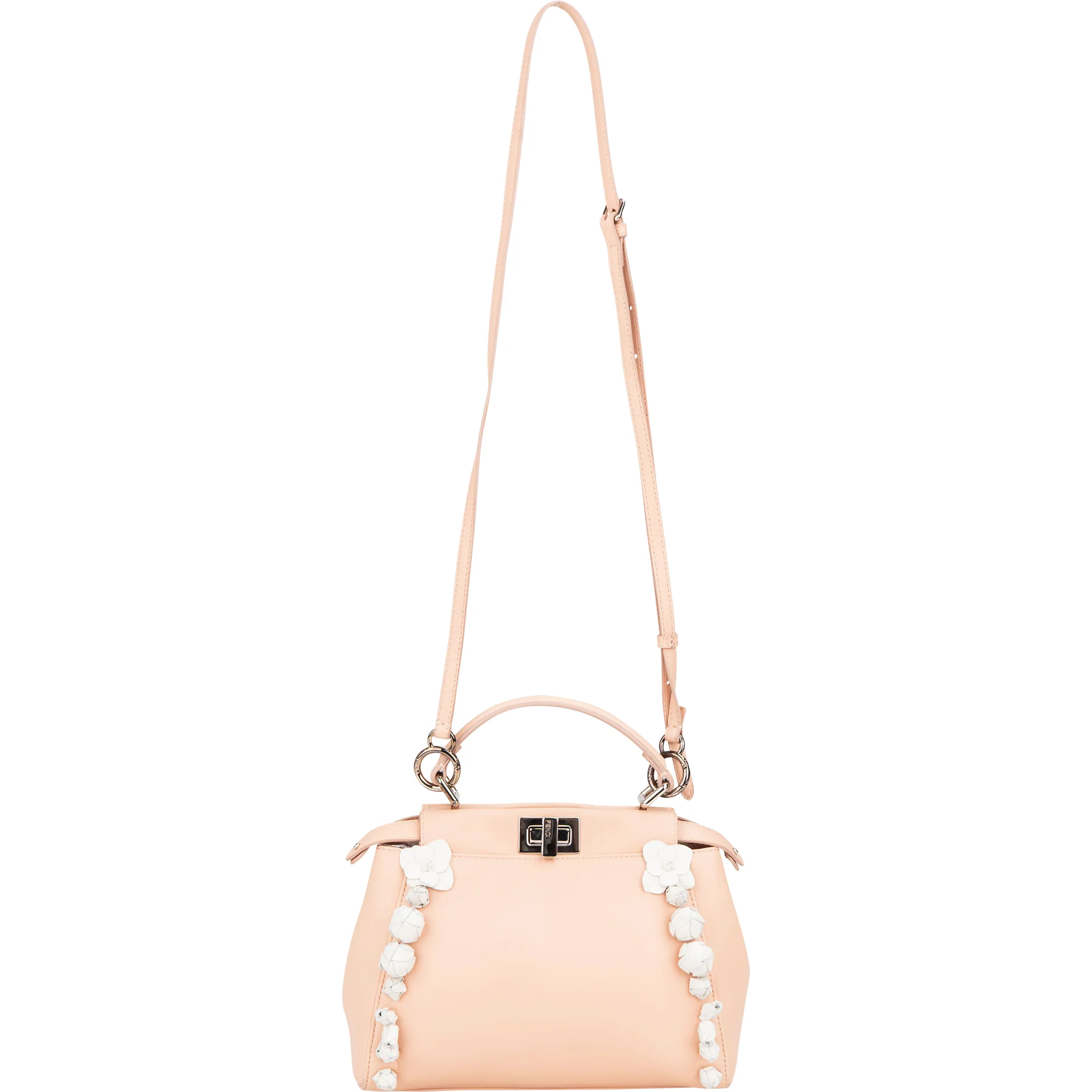 Fendi Nappa Leather Flowering Flower Mini Peekaboo Handbag
