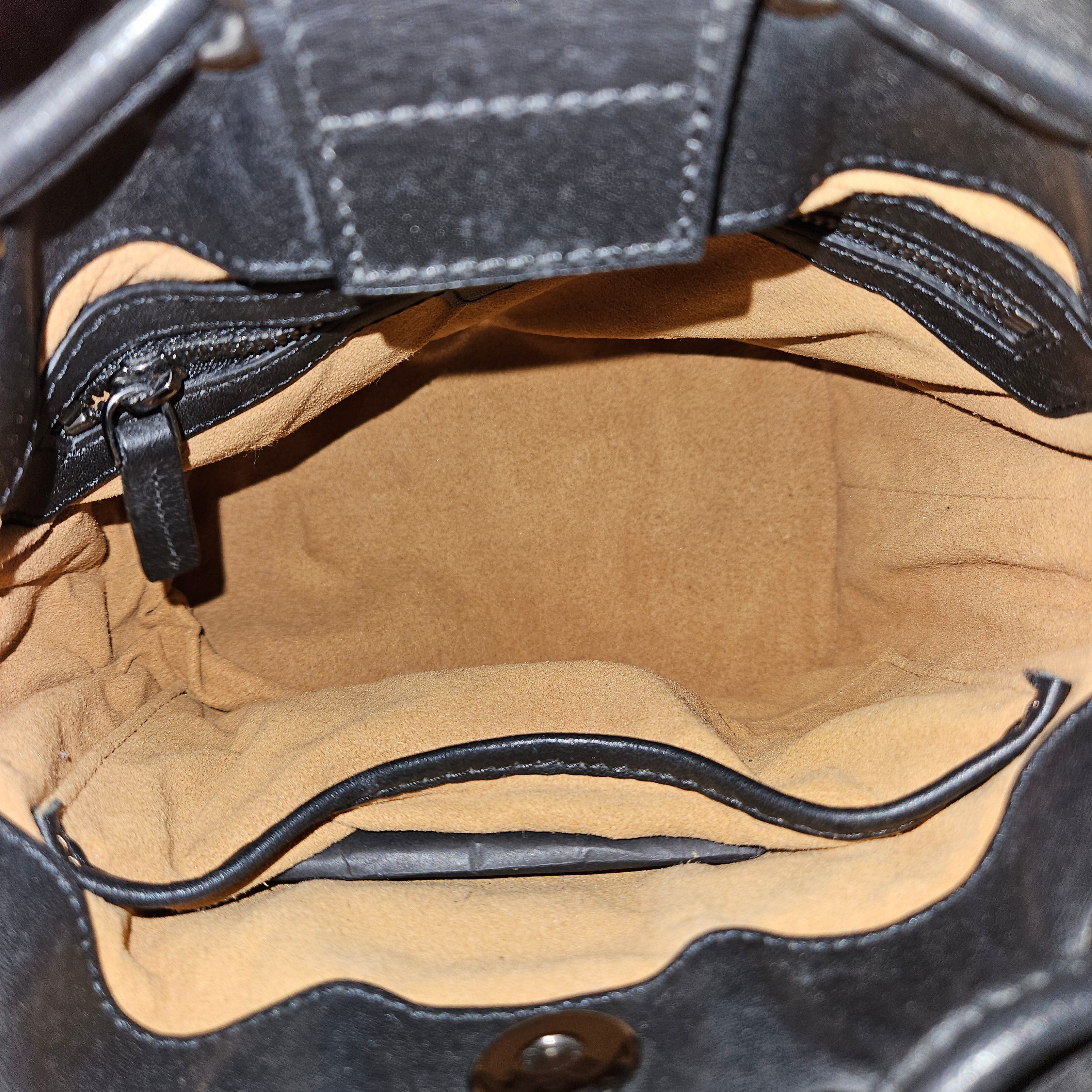 MCM Black Monogram Visetos Studded Crystal Small Bucket Crossbody Bag