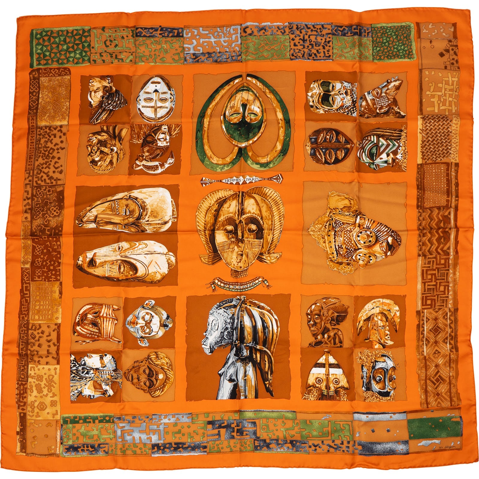 Hermès - Les Masques Silk 90 Scarf