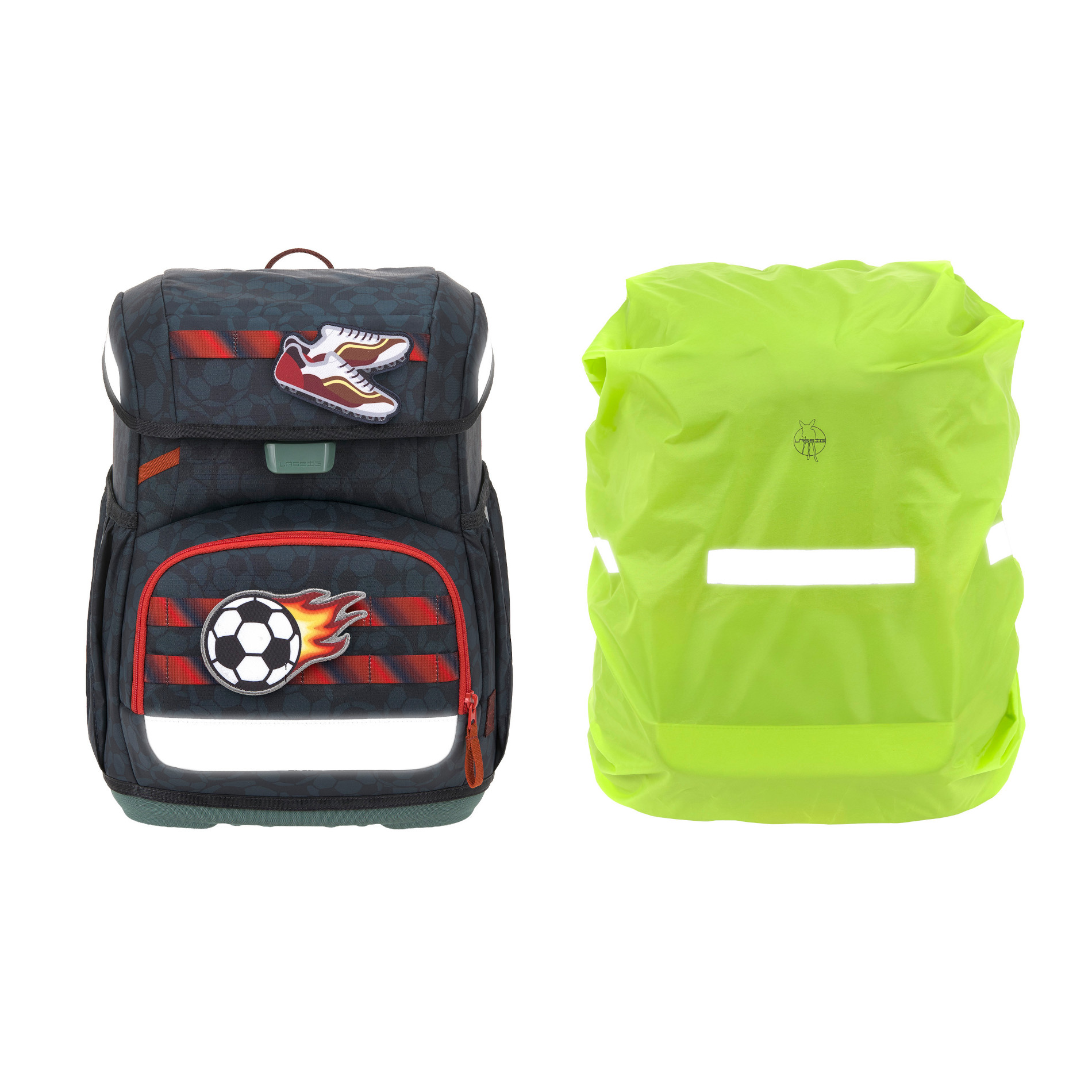 School Set Light Unique Schulranzenset 5tlg. - Football deep blue