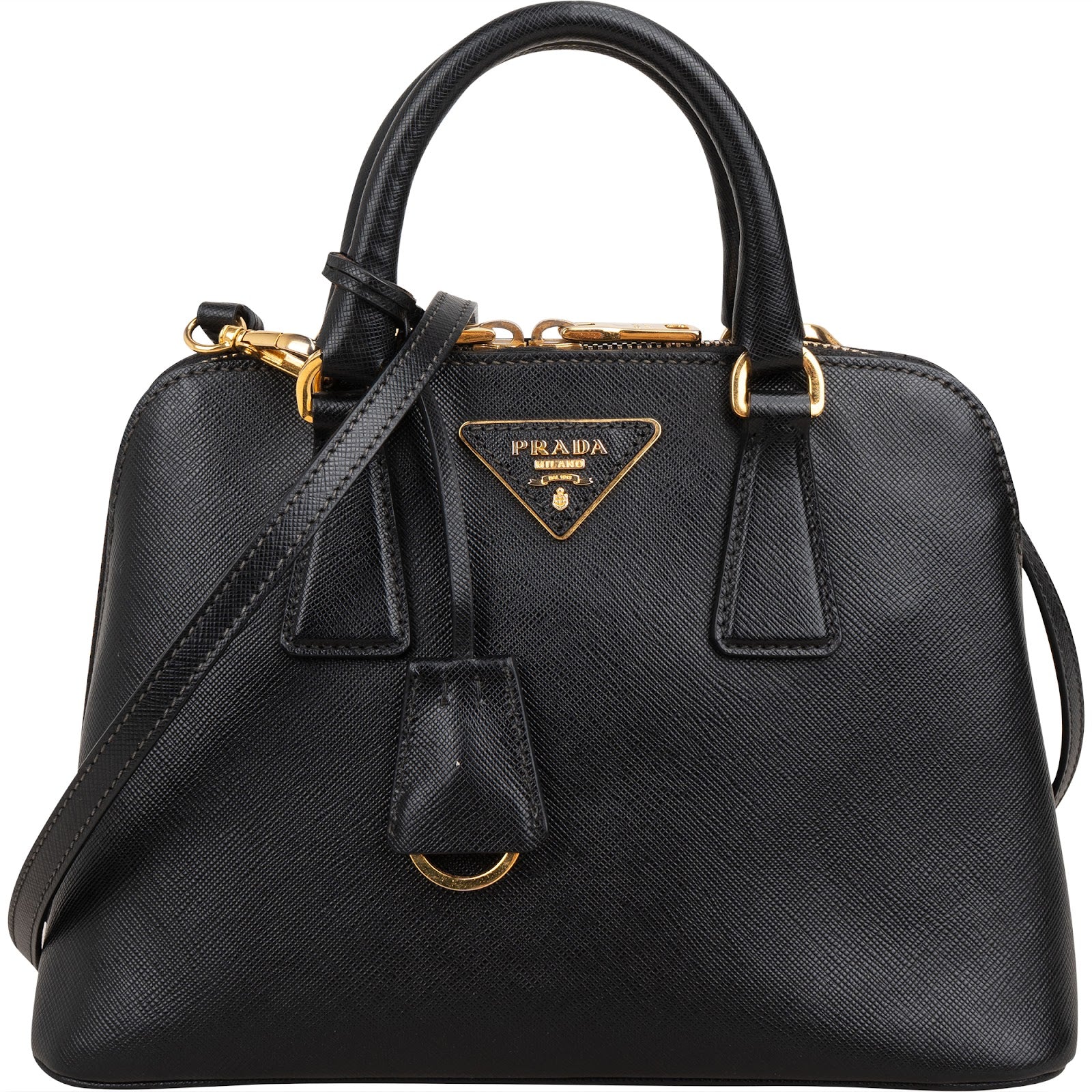 Prada – torebka Promenade z czarnej skóry Saffiano