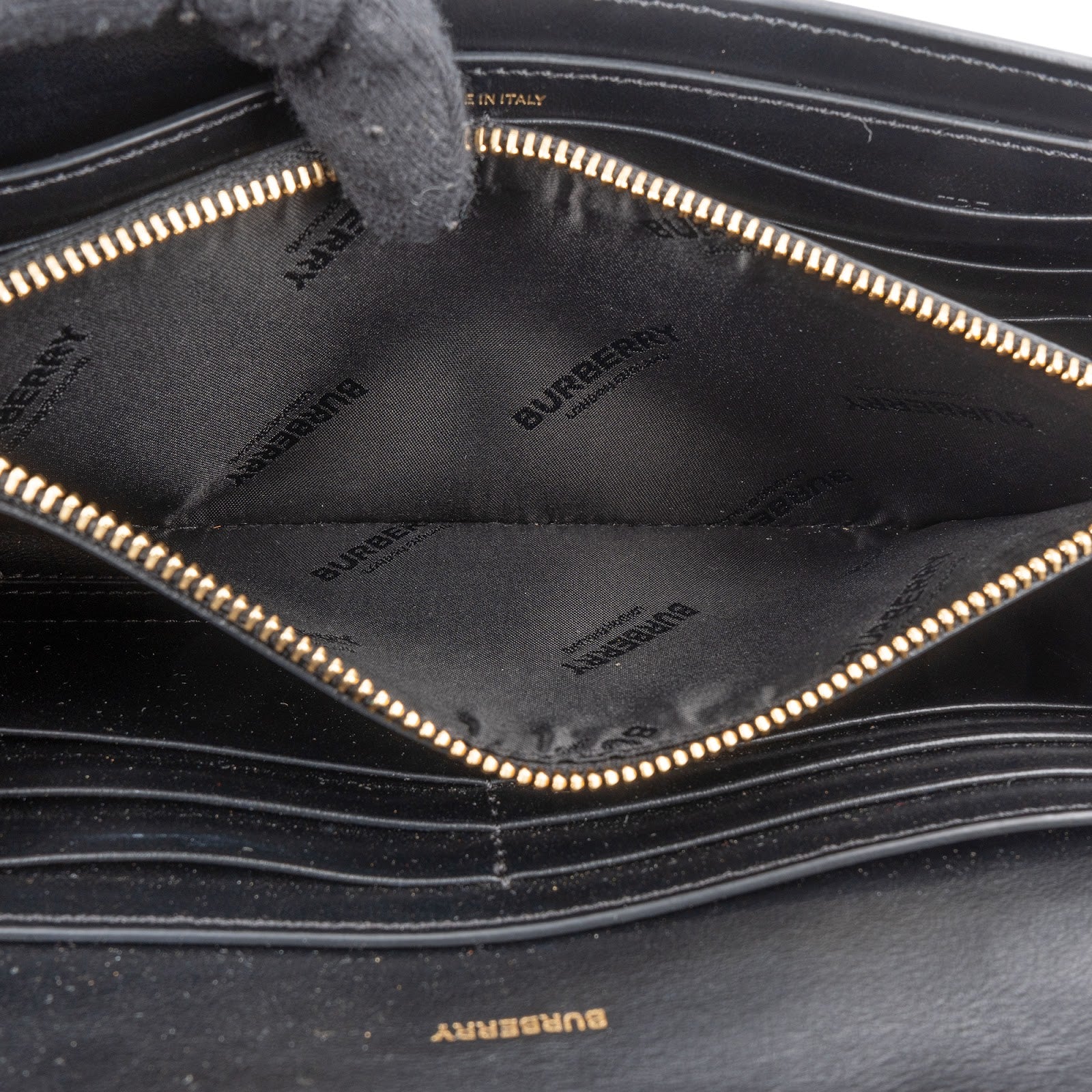 Burberry Grained Leather TB Wallet on a Chain Crossbody Bag