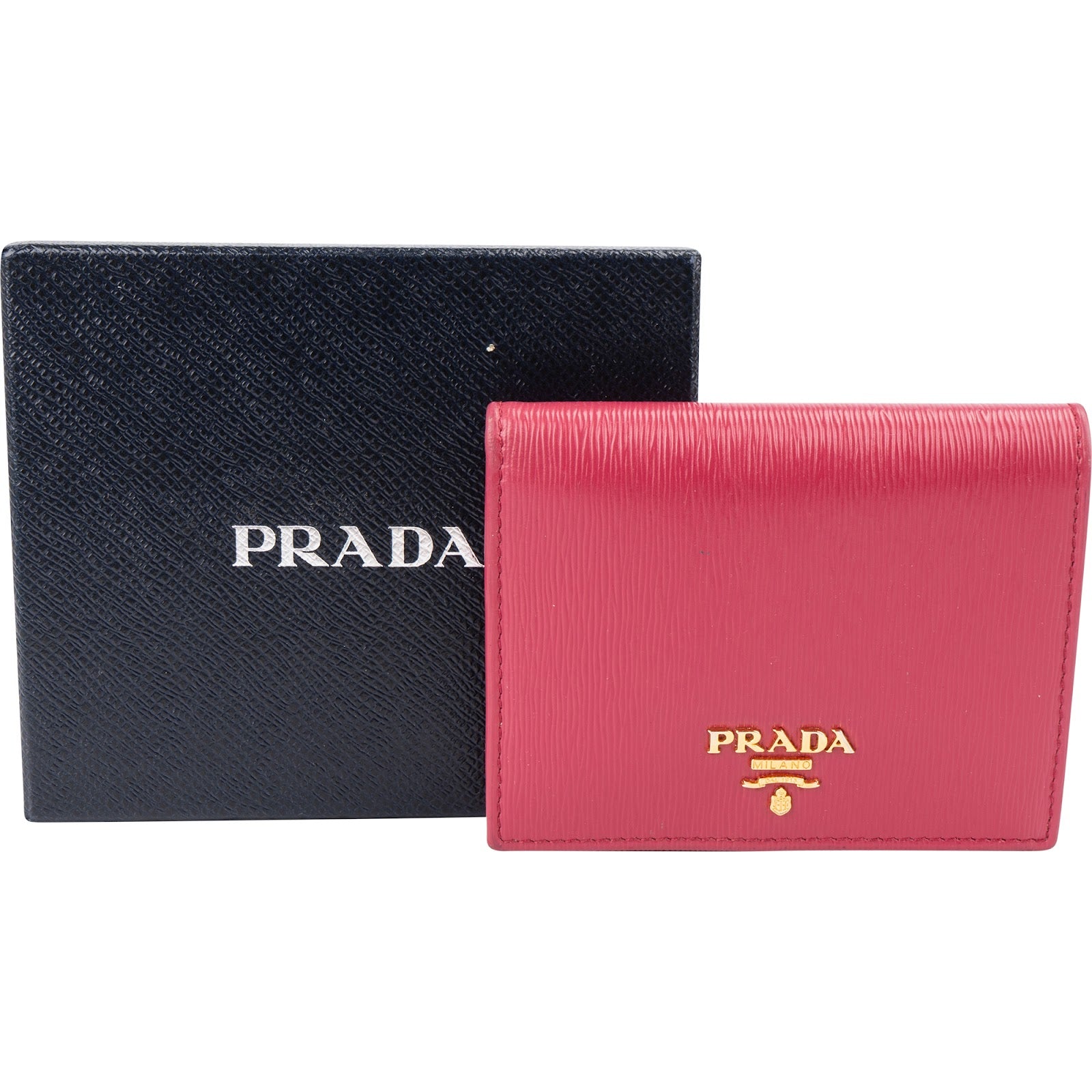 Prada - Pink Vitello Move Bifold Compact Wallet
