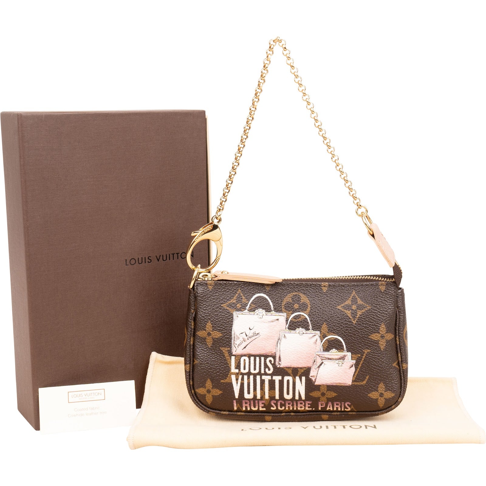 Louis Vuitton Monogram Canvas Ilustre 1 Rue Scribe Paris Mini Pochette Accessoires Handbag