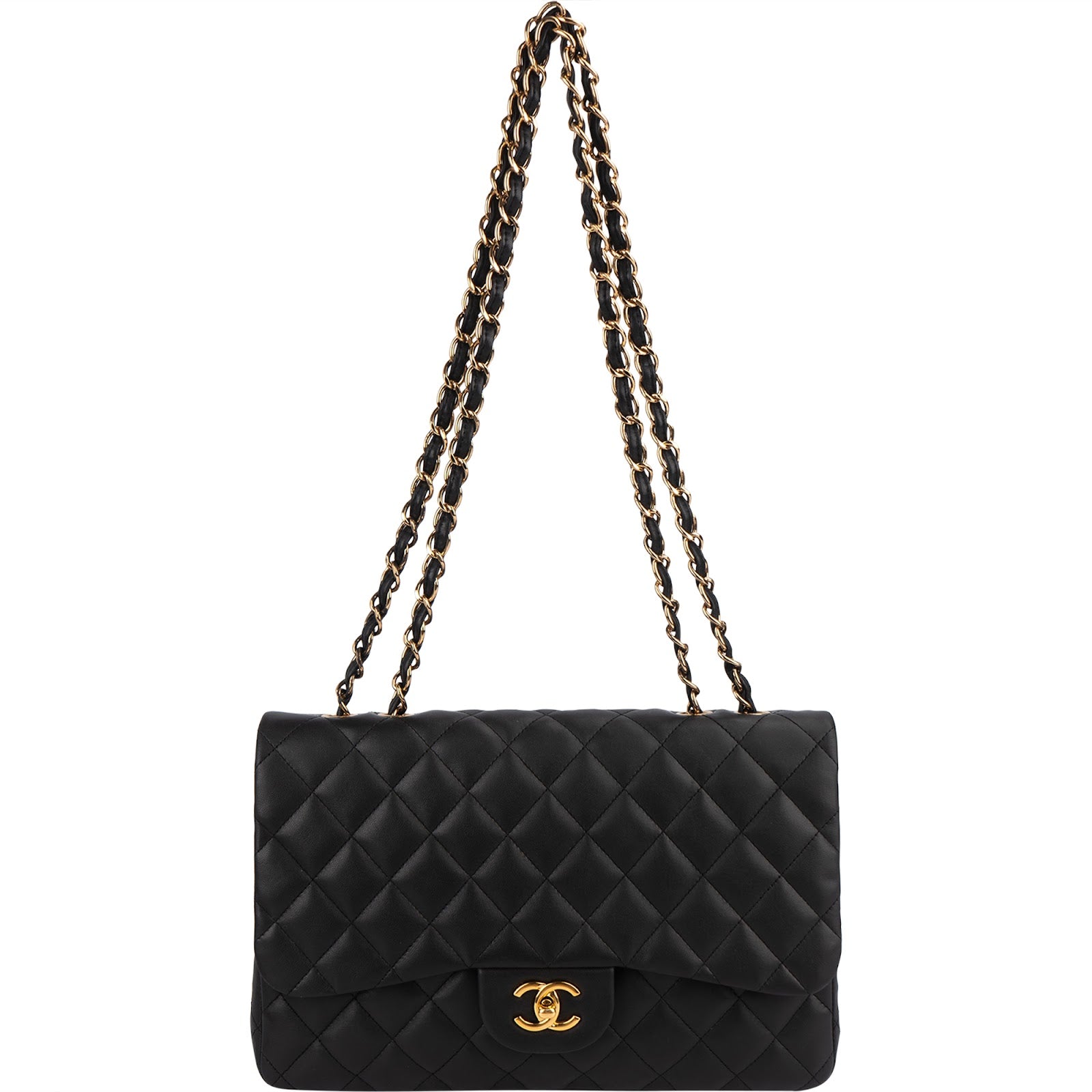 Chanel Quilted Lambskin Jumbo Single Flap Shoulder Bag
