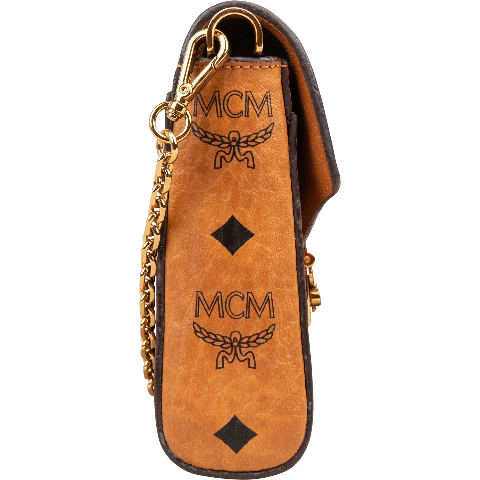 MCM Monogram Visetos Patricia Wallet Oh Chain Crossbody Bag