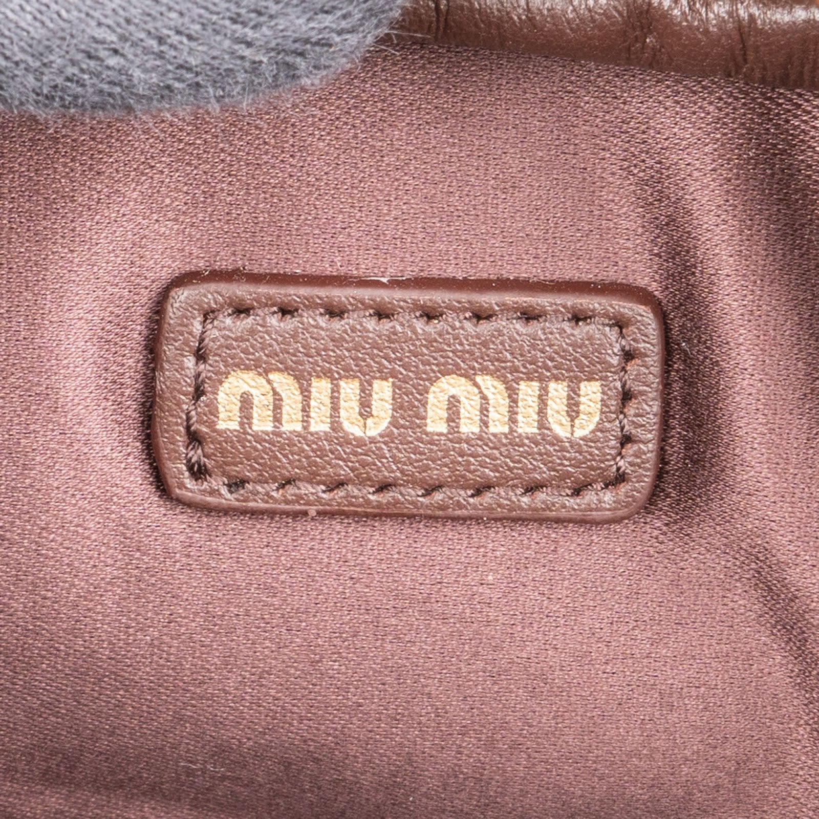 Miu Miu Brown Leather Top Handle Micro Handbag