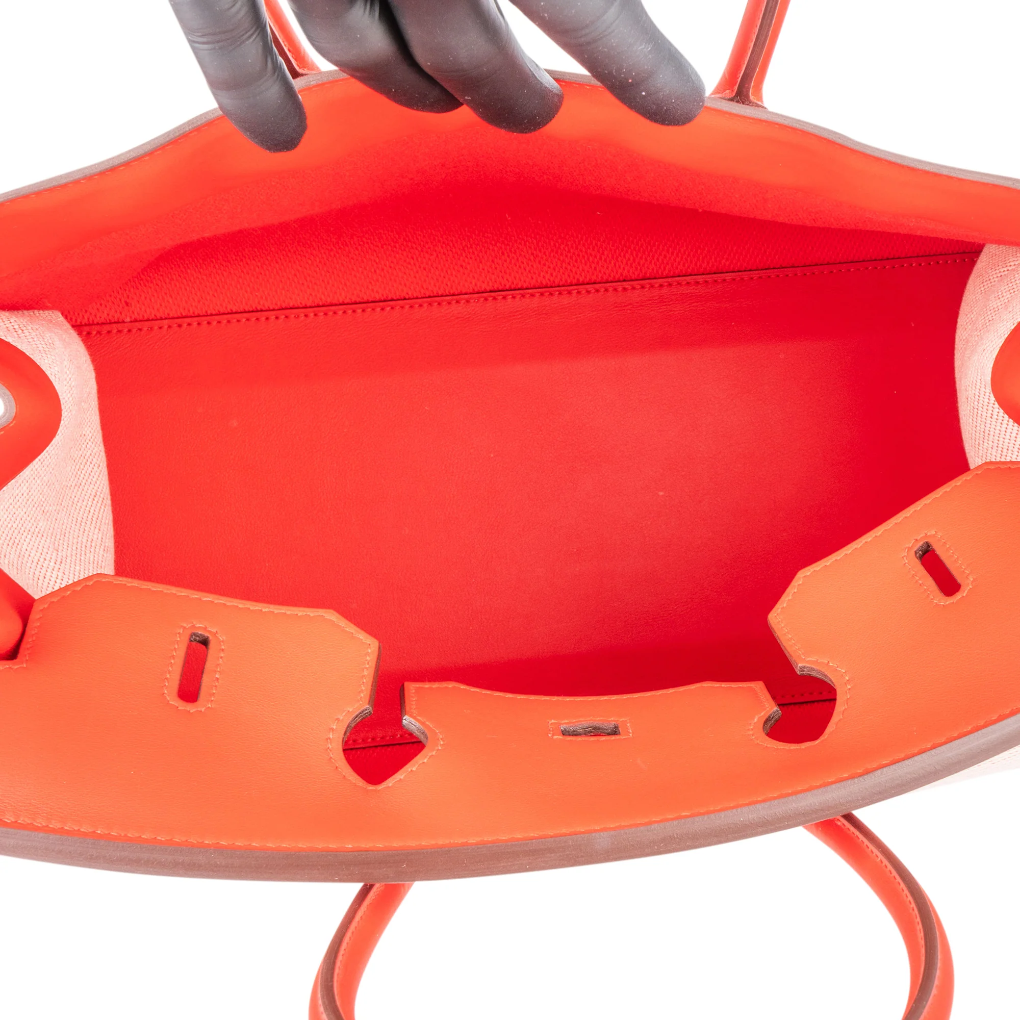 Hermès Fray Swift / Toile H Rouge de Coeur Birkin 35 Handbag