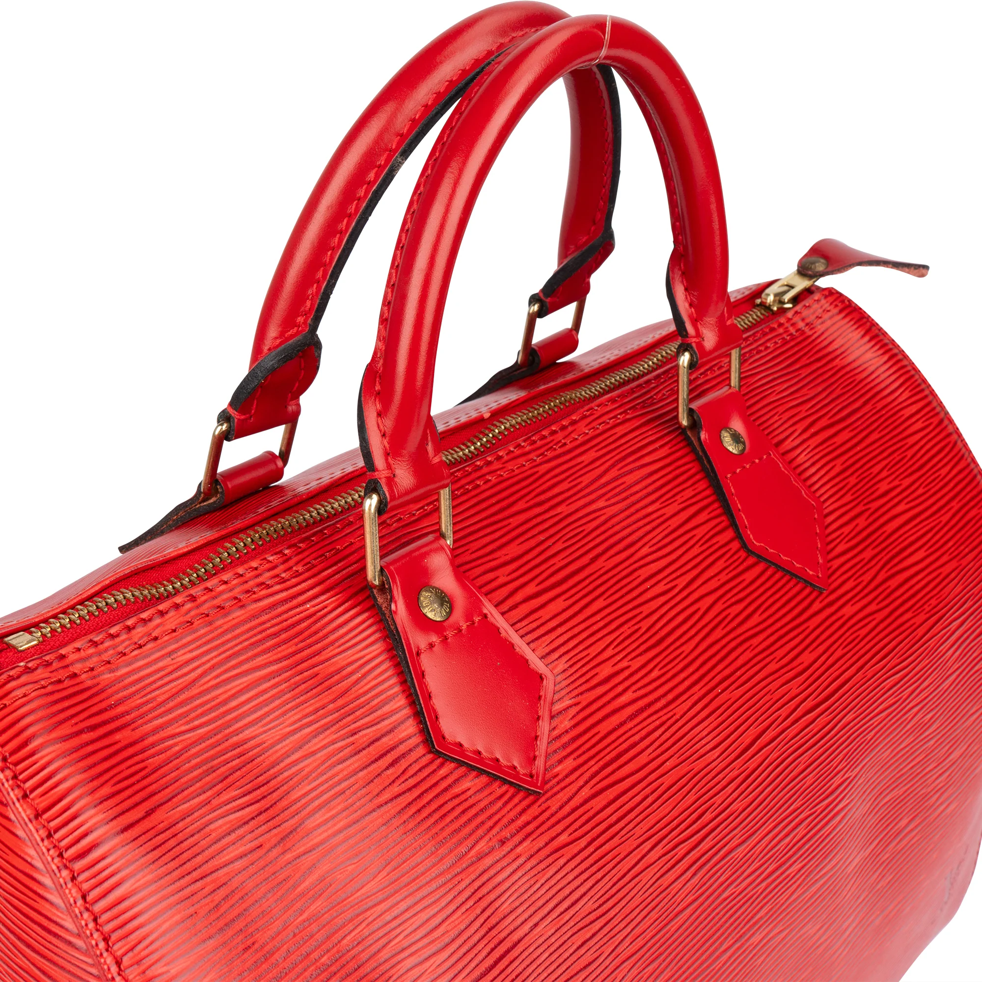 Louis Vuitton Red Epi Leather Speedy 30 Boston Bag