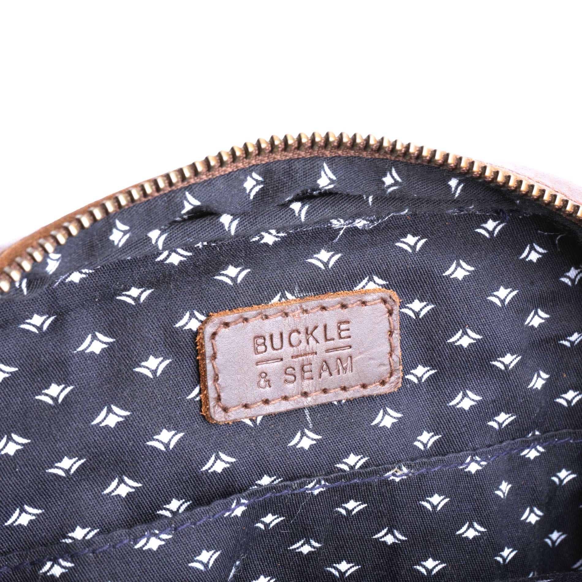 Crossbody Bag Runner Leder - BROWN/Dots