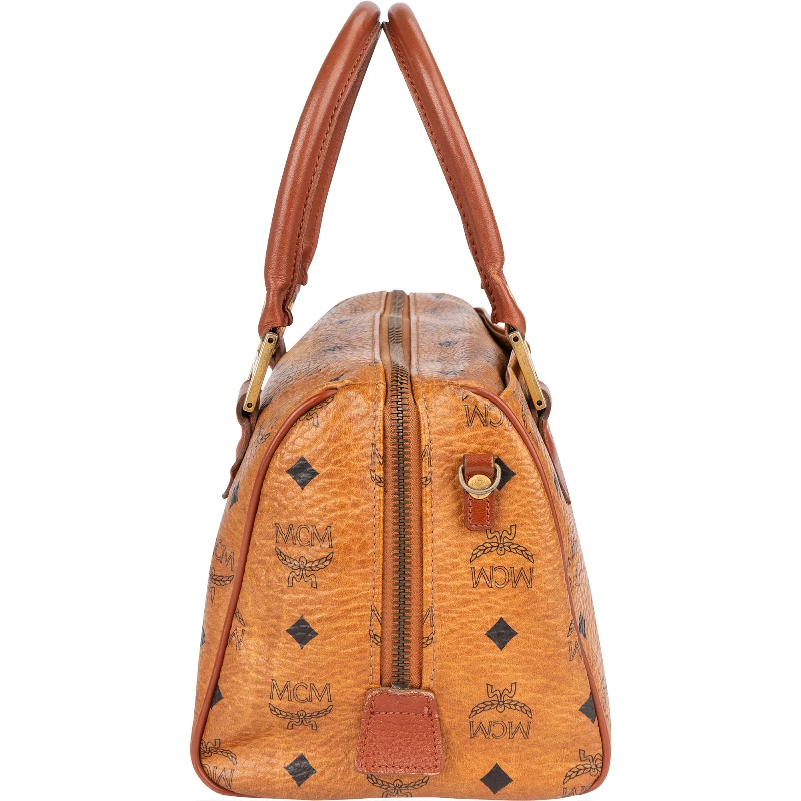 MCM Monogram Visetos Boston  Bag