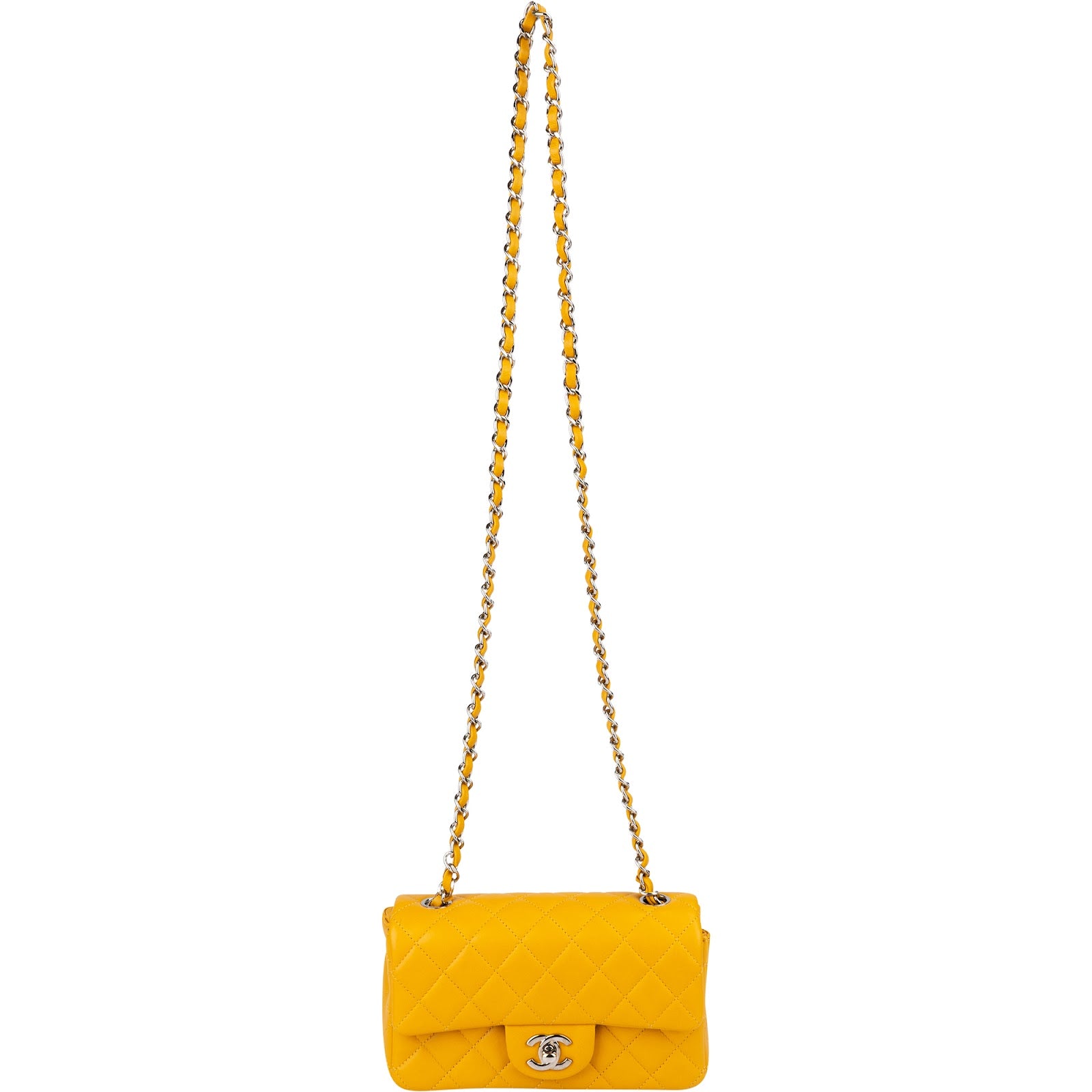 Chanel - Palladium Mini Rectangular Single Flap Crossbody Bag