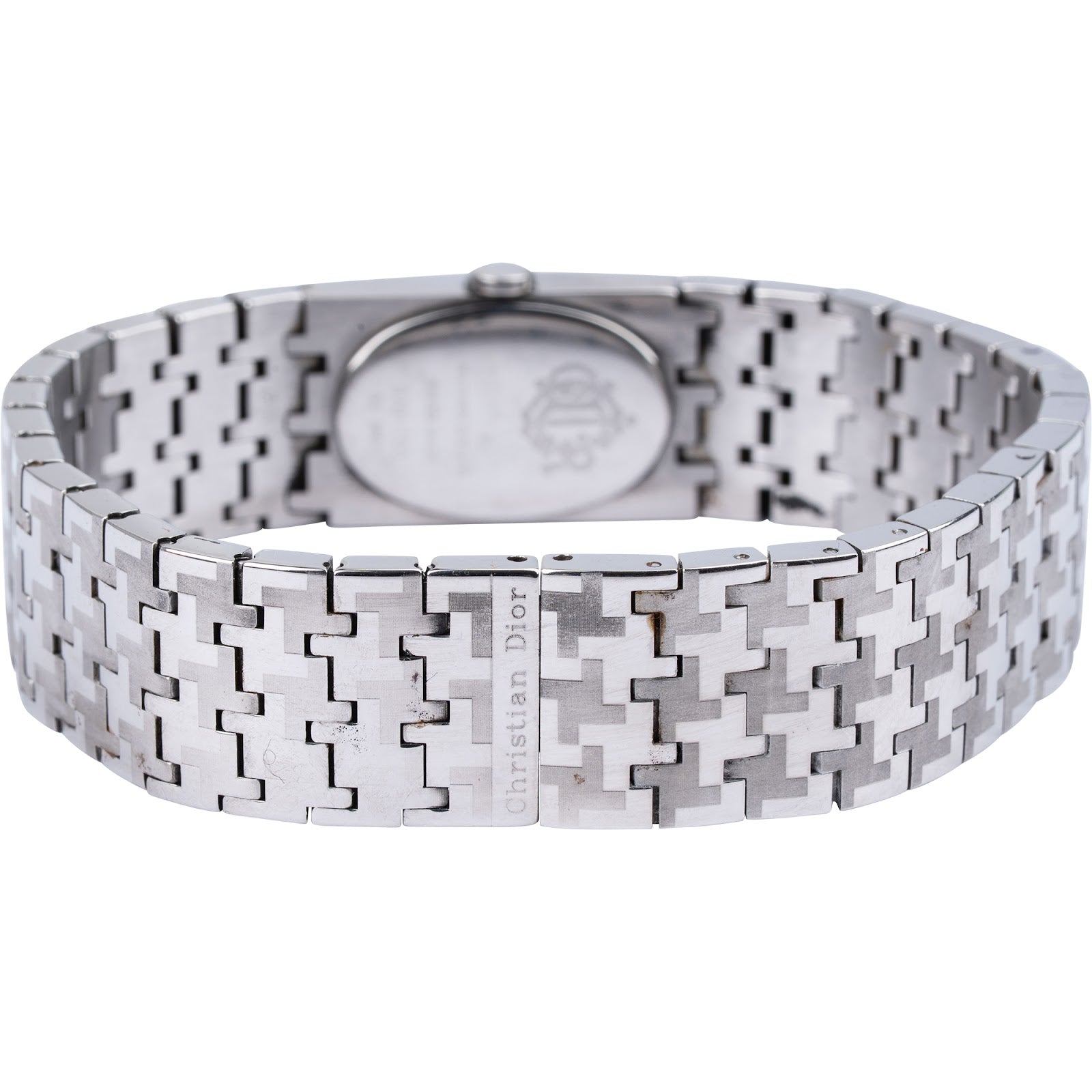 Christian Dior Silver Tone Puzzle Bracelet D70-100 Damenuhr