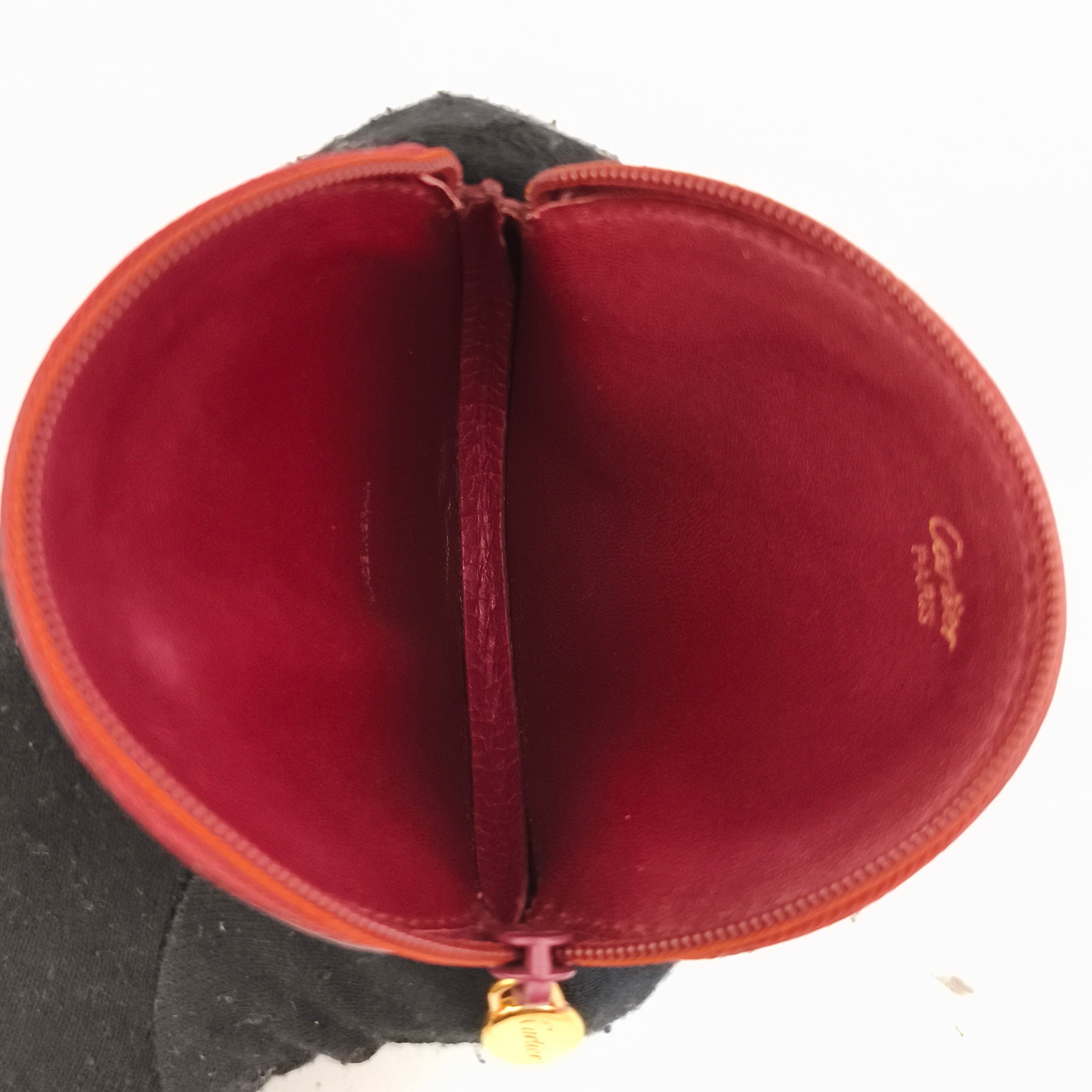 Must de Cartier Bordeaux Leather Coin Purse Wallet