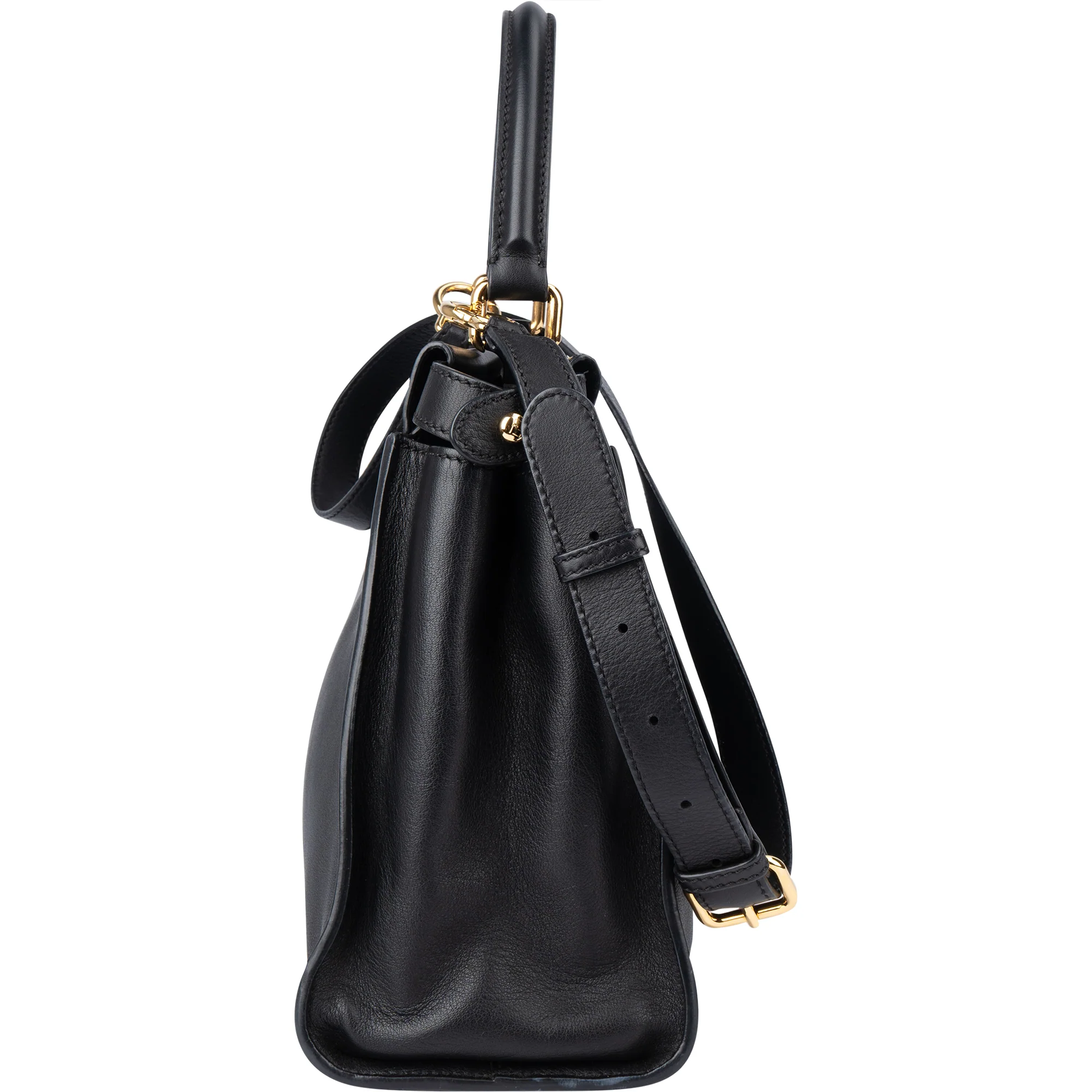 Fendi Black Leather Peekaboo Handbag