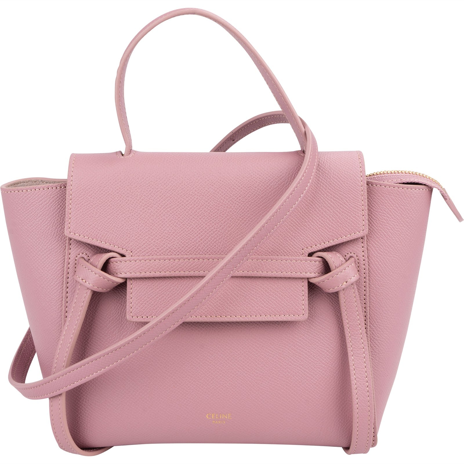 Celine Pink Grained Calfskin Nano Belt Handbag