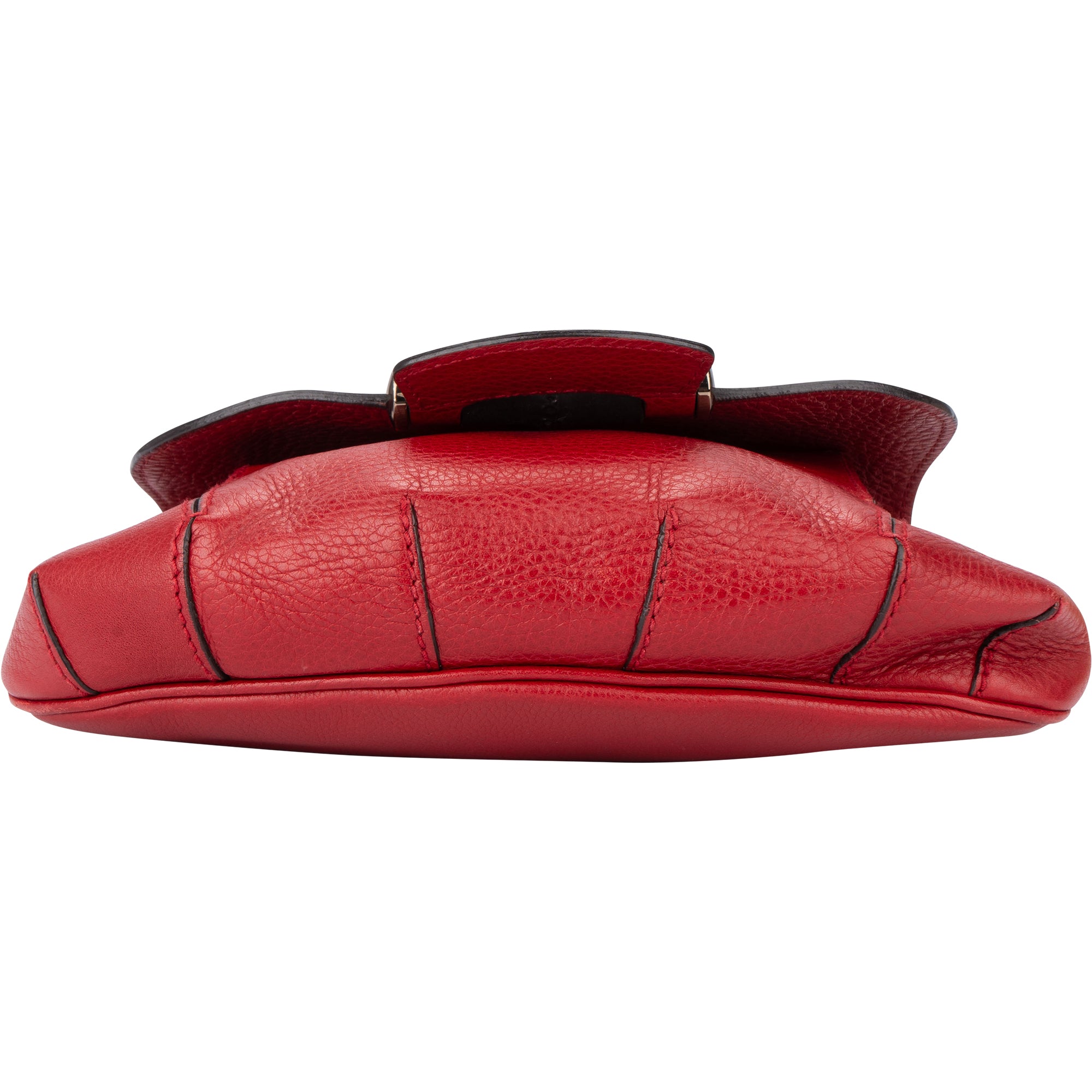 Gucci Red Leather Bamboo Crossbody Bag