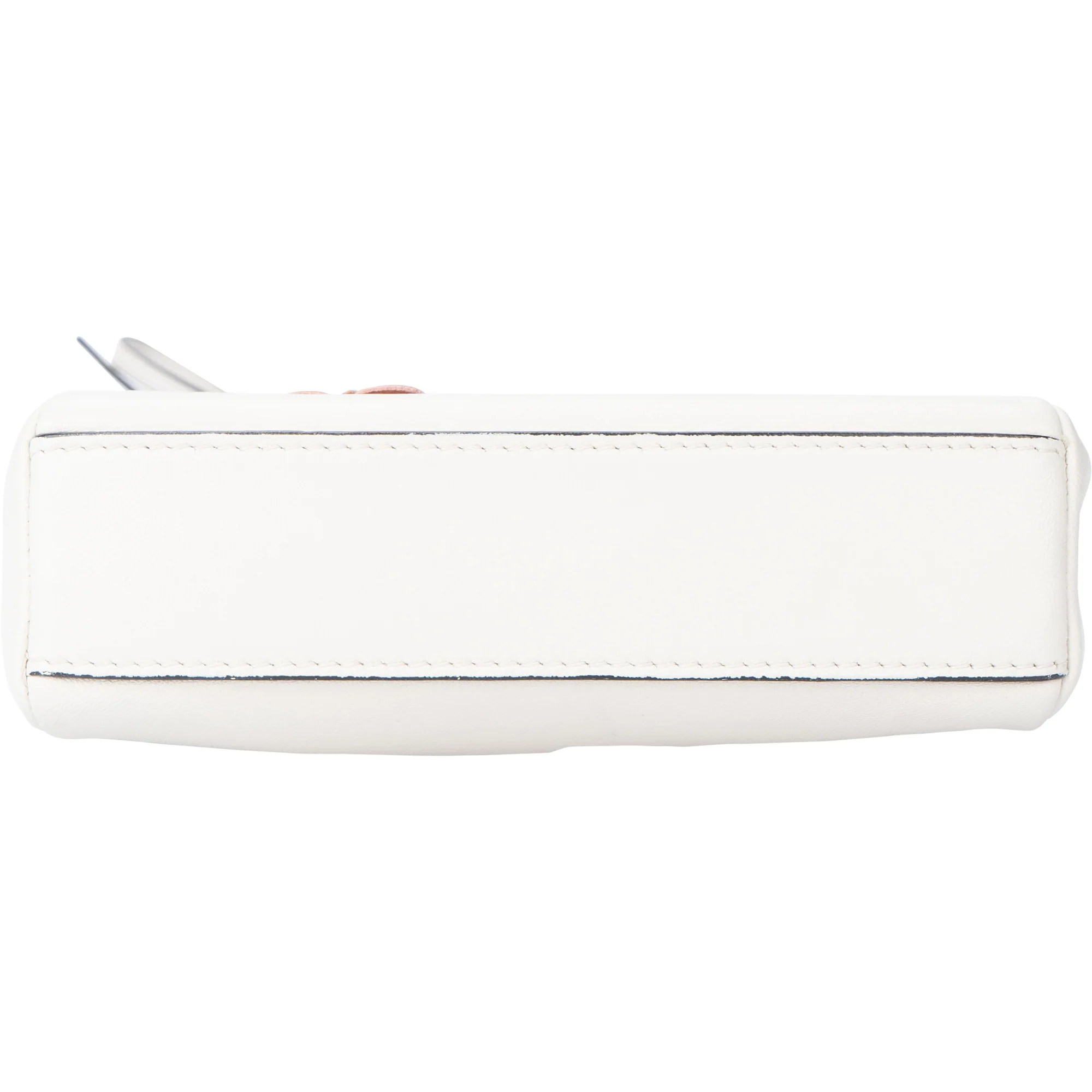 Fendi White Leather Micro Peekaboo Handbag