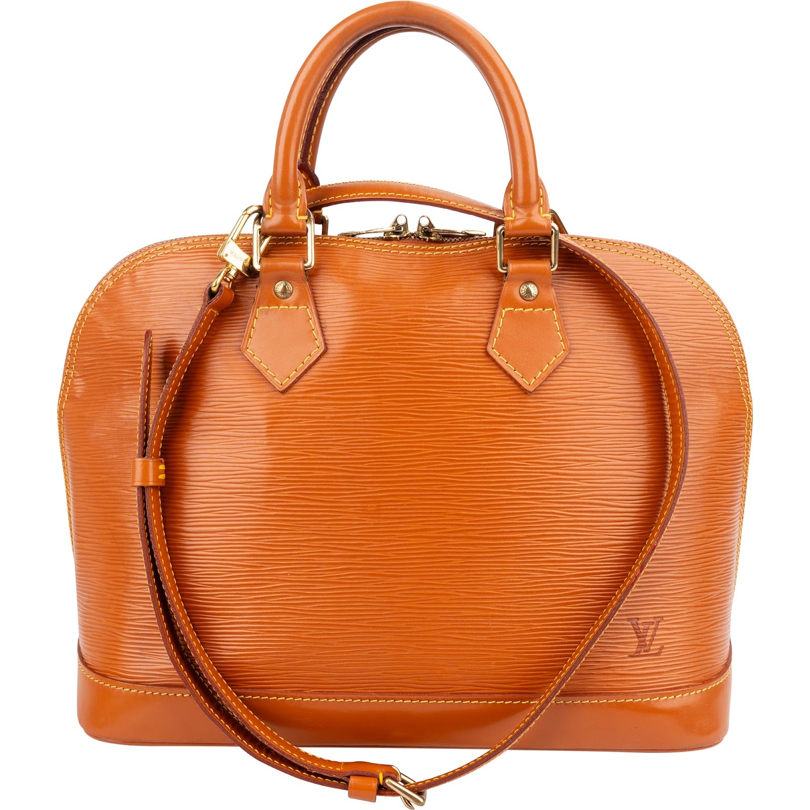Sac à main Alma PM Louis Vuitton en cuir Epi couleur cognac