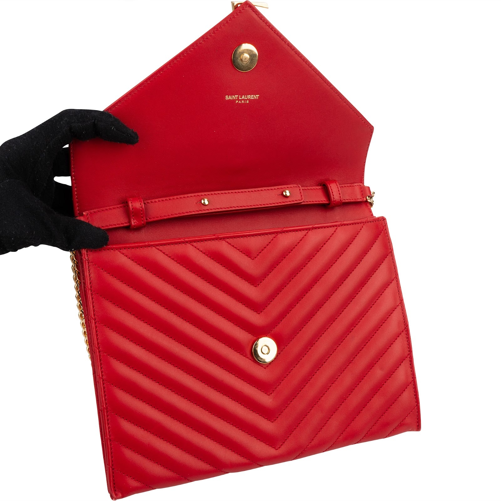 Yves Saint Laurent Quilted Calfskin Envelope Shoulder Bag