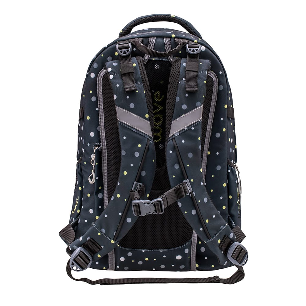 Infinity Backpack - Black and Yellow Dots
