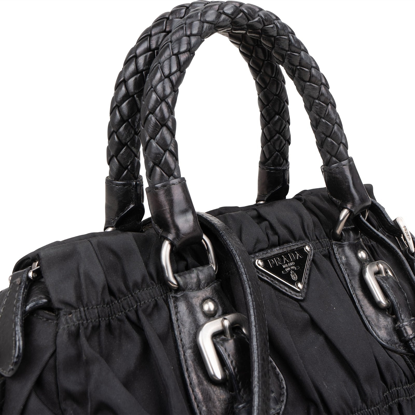 Prada Quilted Tessuto Gaufre Small Satchel Handbag