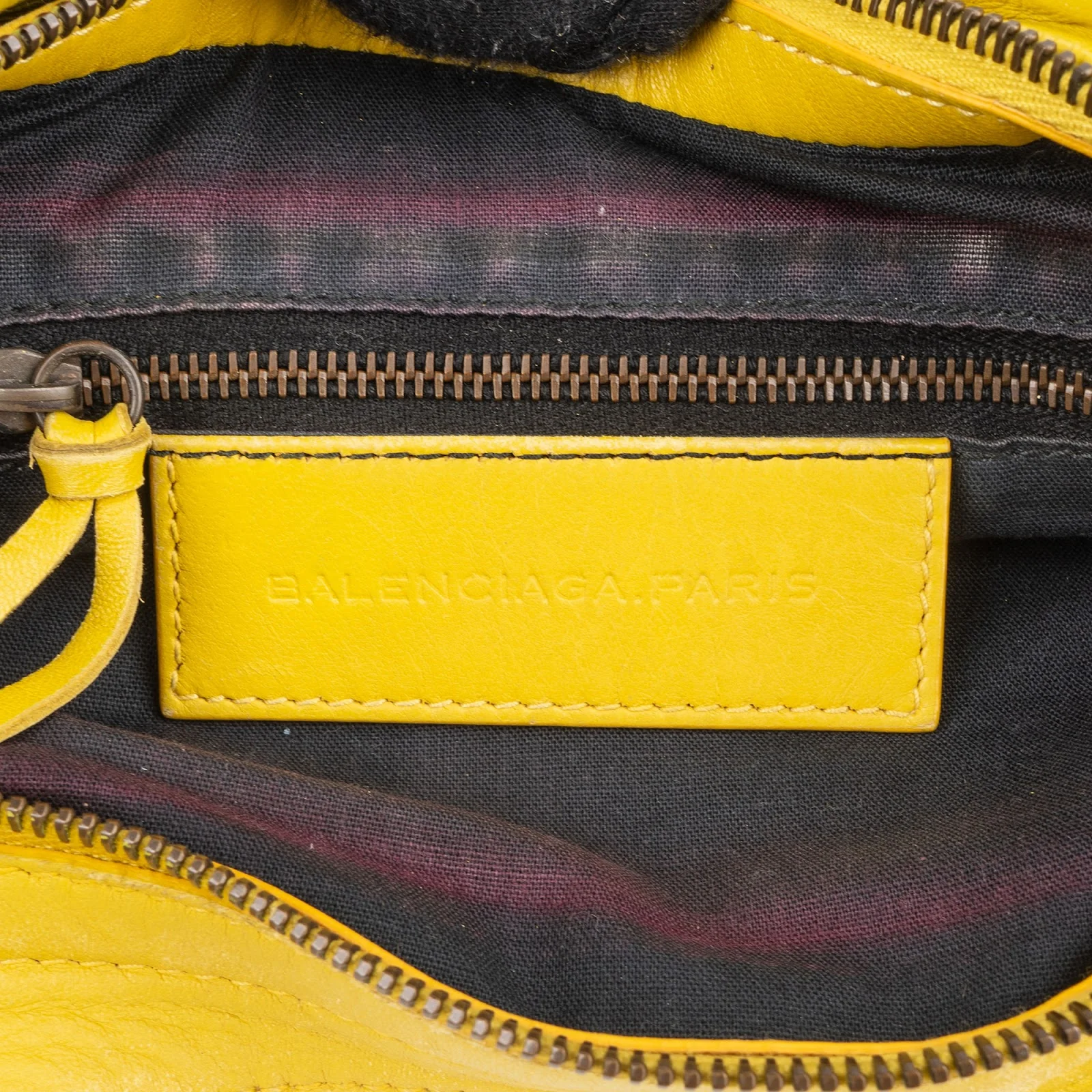 Balenciaga Yellow Perforated Leather City Handbag