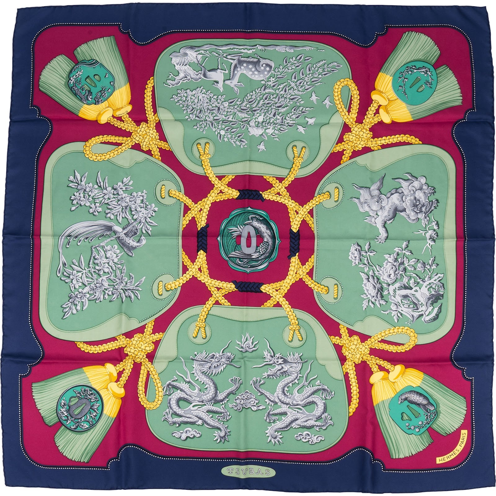 Hermès Tsubas Silk 90 Tuch