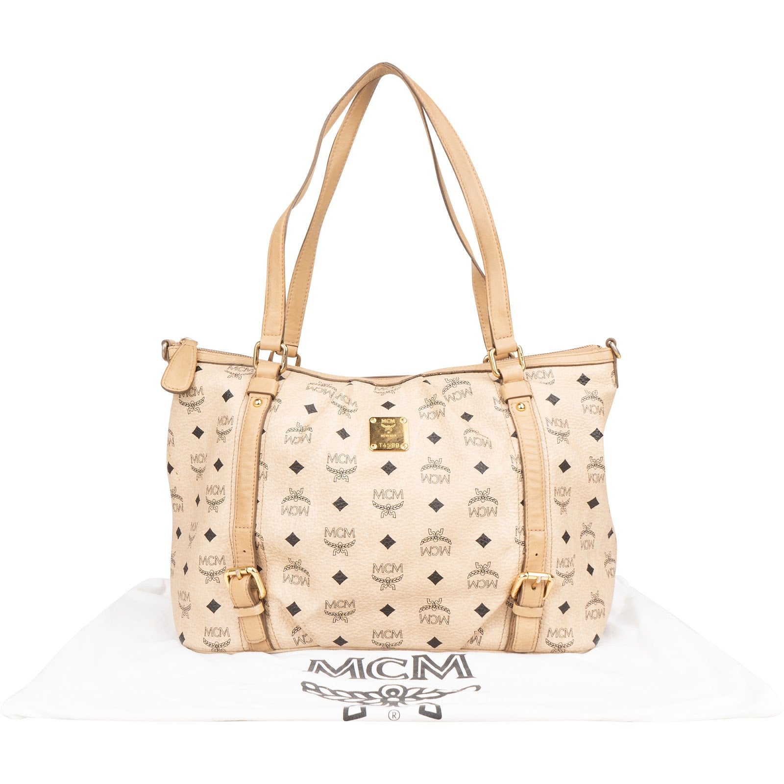 MCM Monogram Visetos Satchel Tote Shoulder Bag