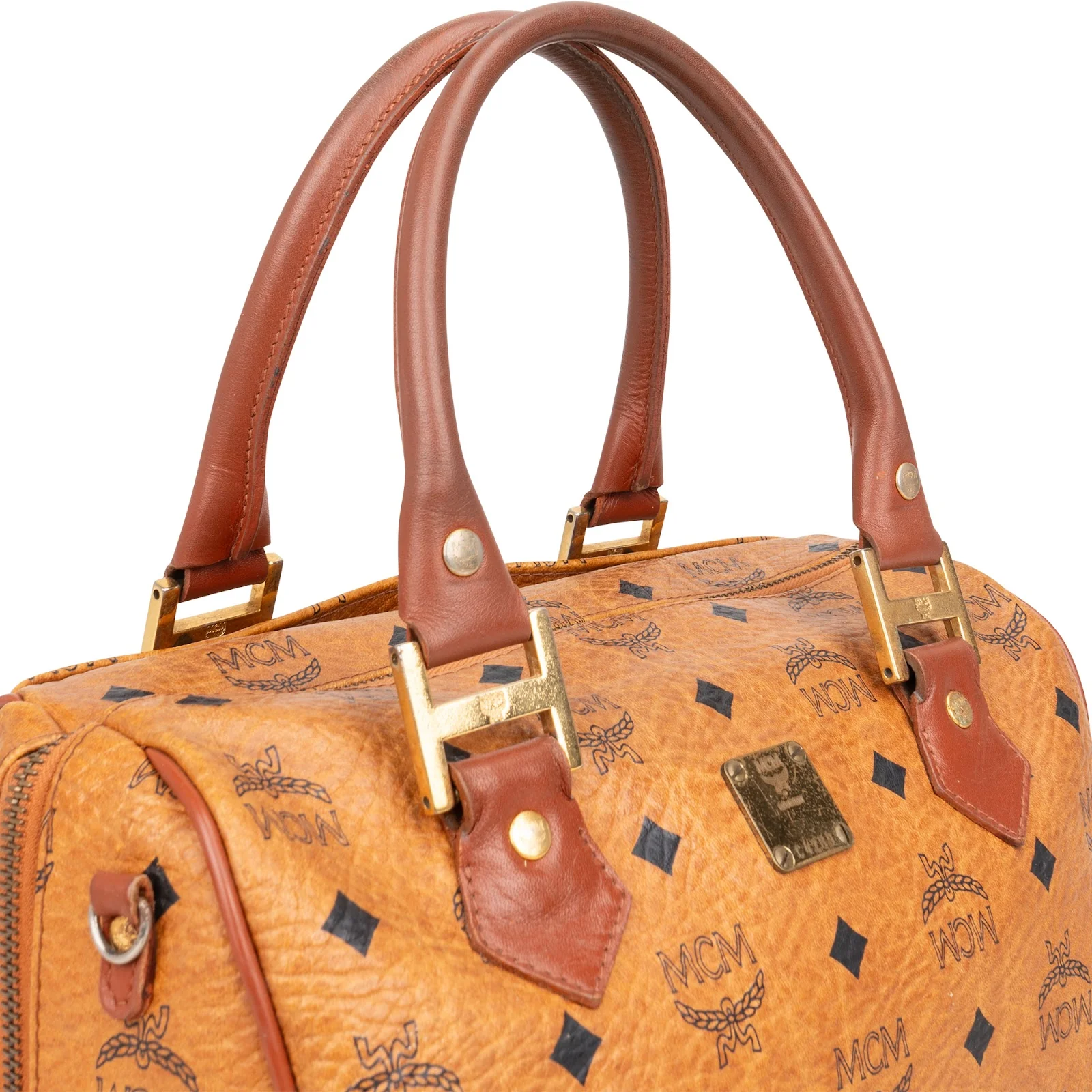 MCM Monogram Visetos Boston Bag
