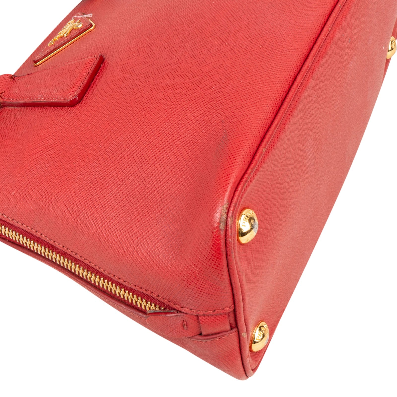 Prada rode Saffiano-leren Promenade-handtas