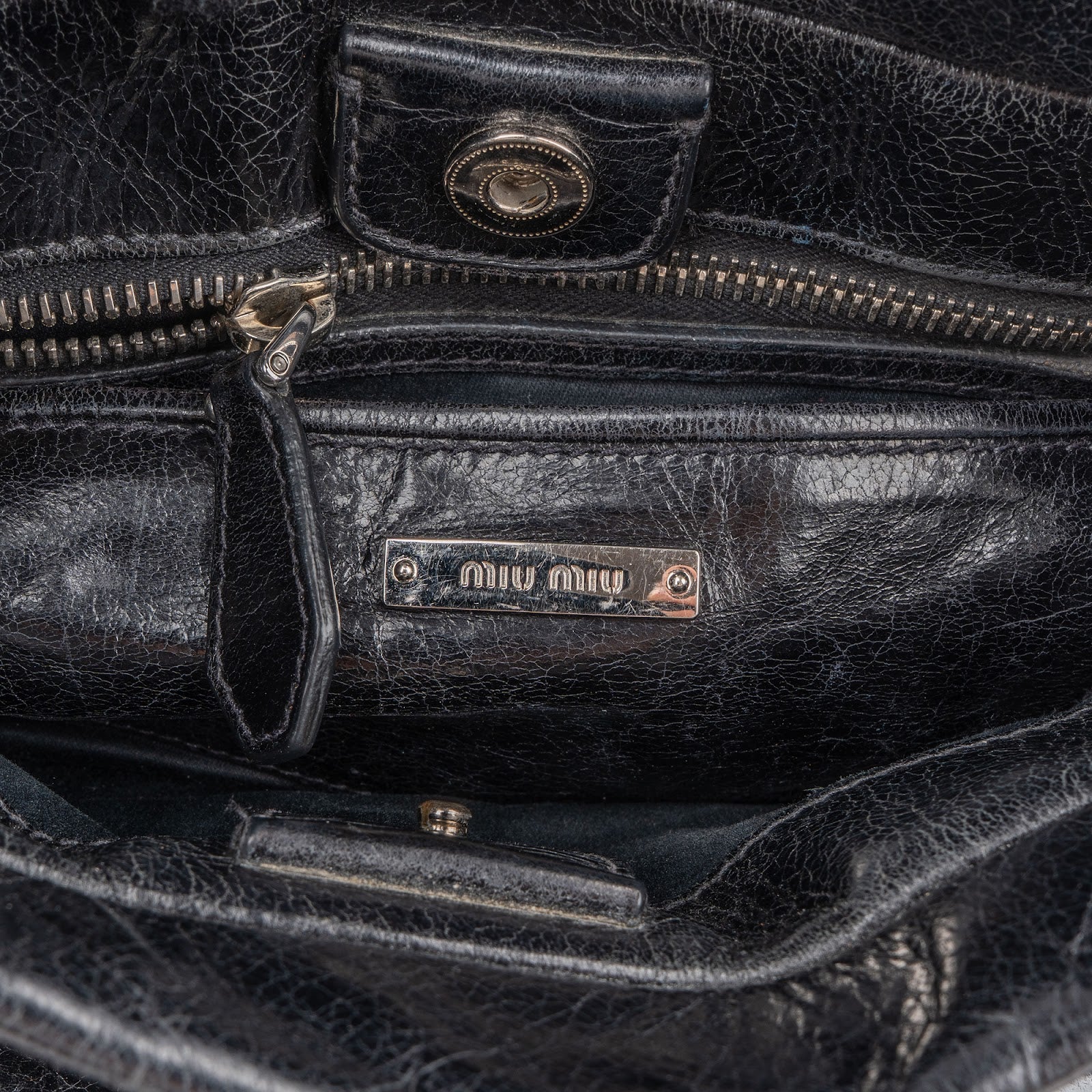 Miu Miu Vitello Lux Leather Handbag