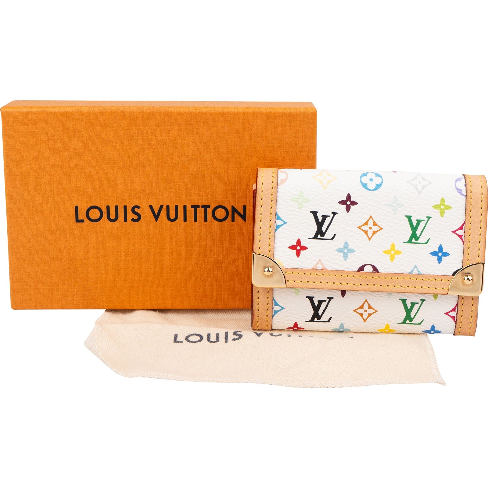 Louis Vuitton Monogram Murakami Multicolor Malle Trifold Coin Wallet