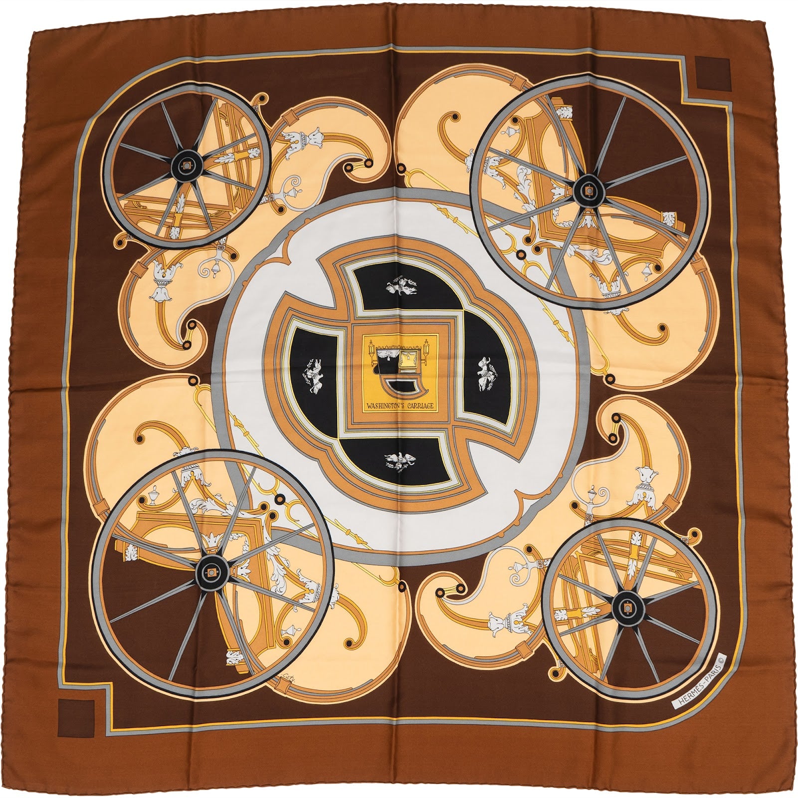 Hermès Washington's Carriage Silk 90 Tuch