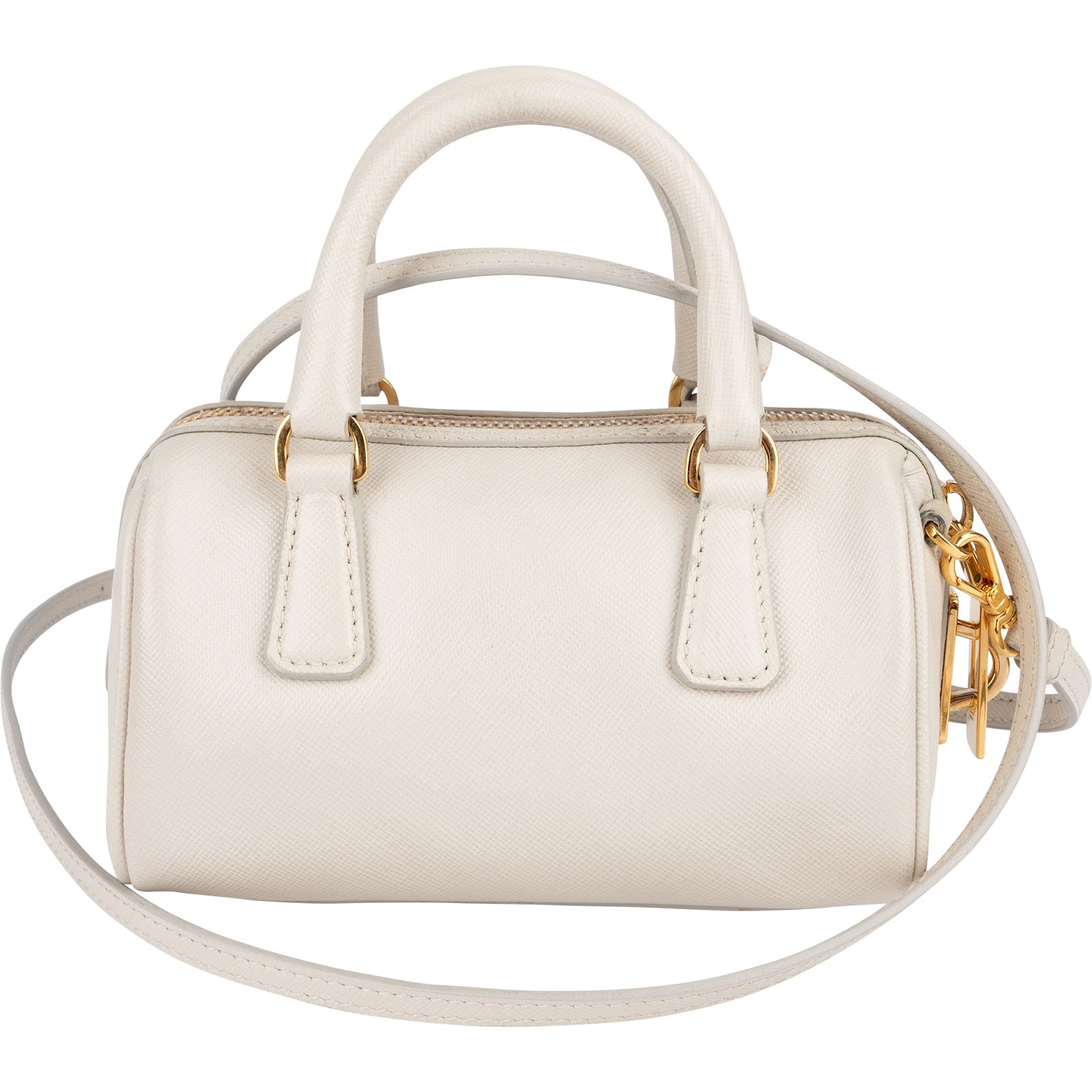 Prada Saffiano Leather Mini Bowling Crossbody Handbag
