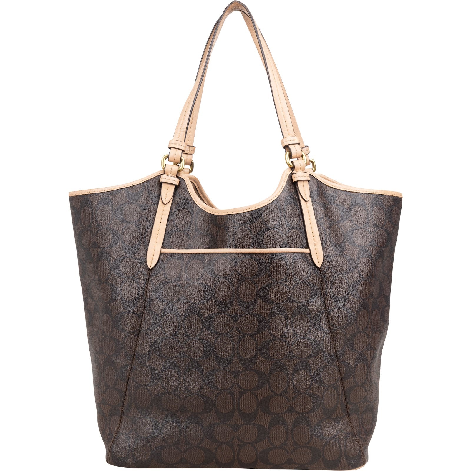 Coach Monogram Signature Large Tote Shoulder Bag