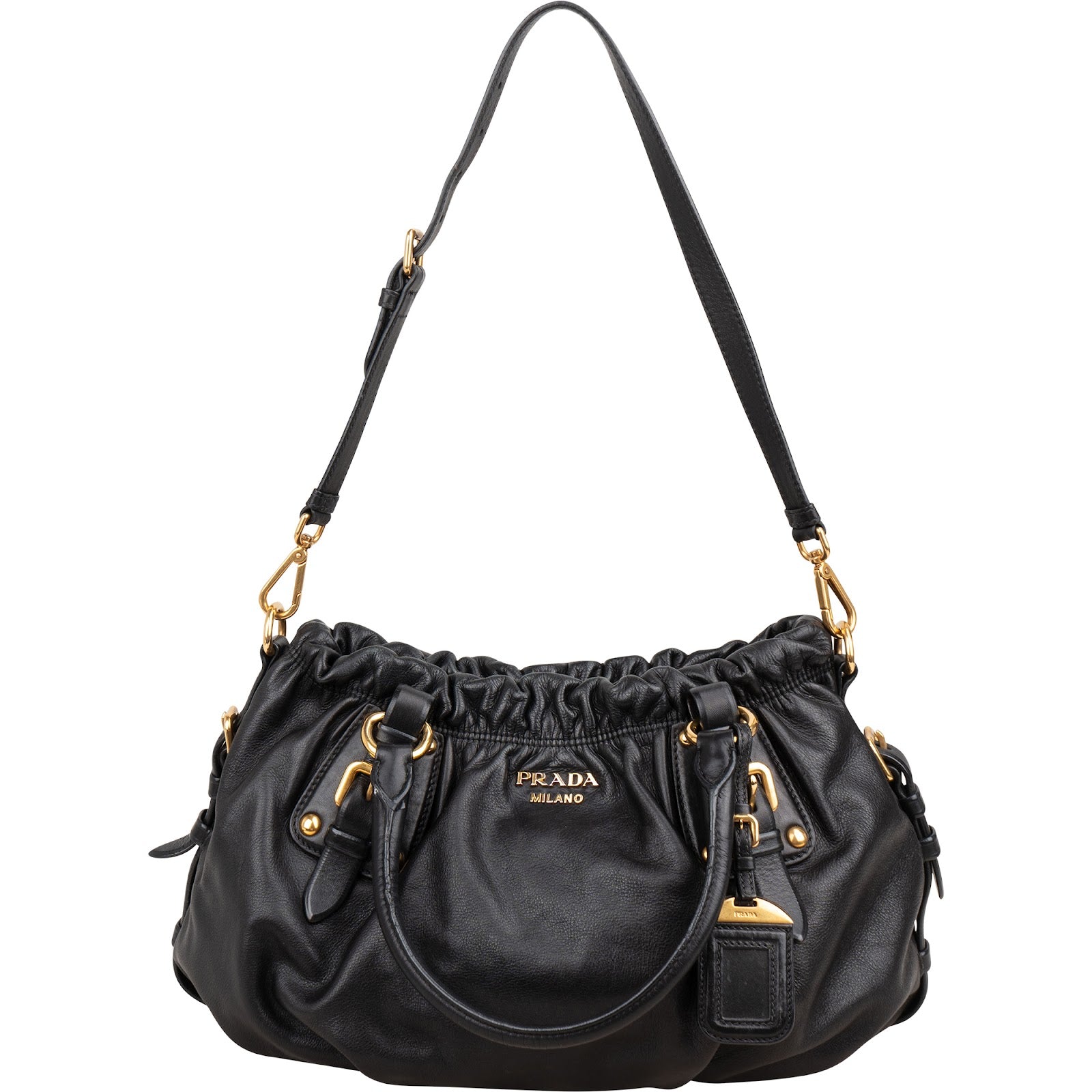 Prada Soft Calf Leather Gaufre Satchel Handbag