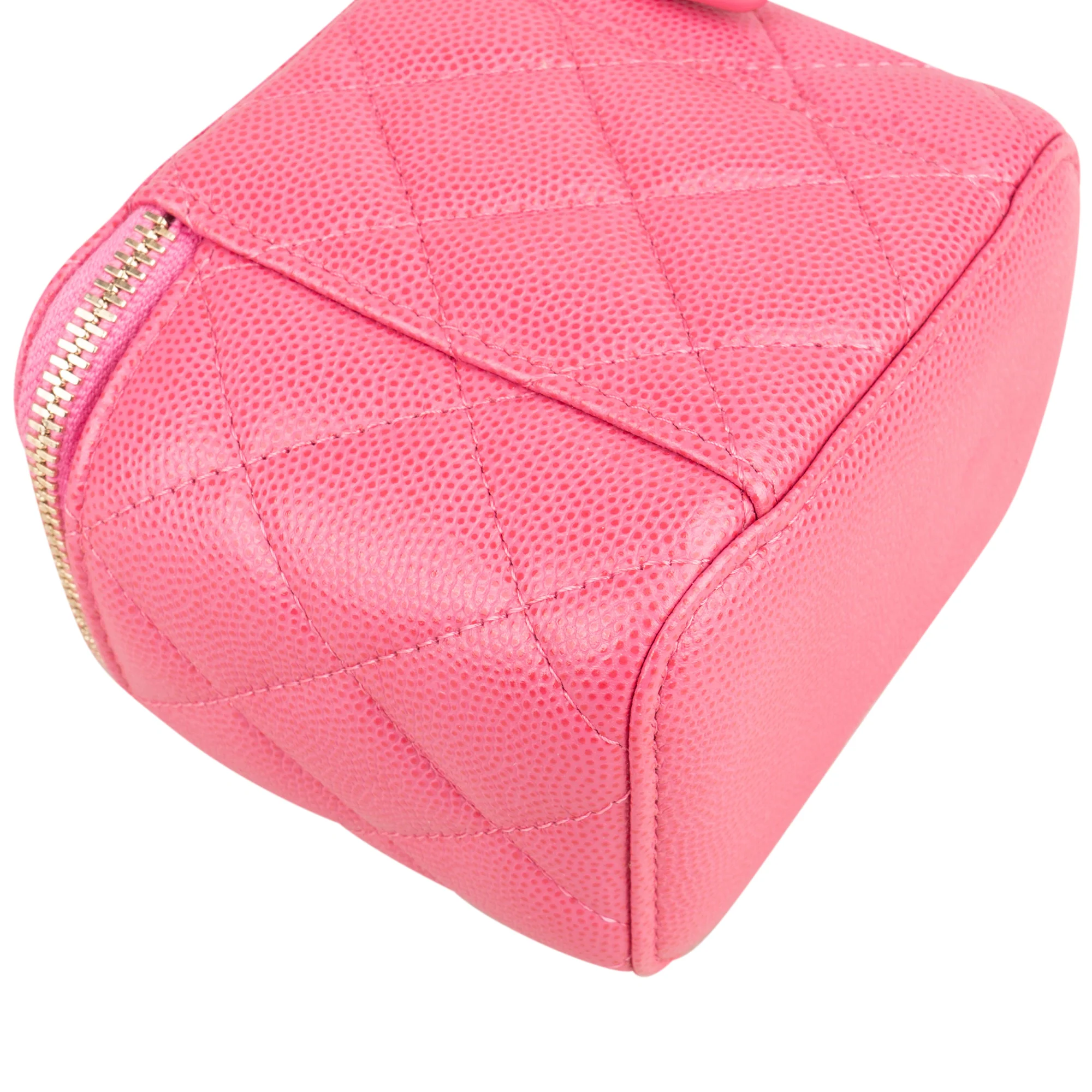 Chanel Pink Caviar Leather Mini Vanity Crossbody Bag