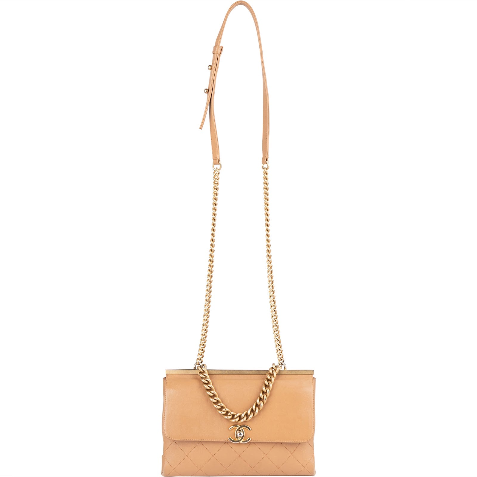 Chanel Stitching Lambskin Frame Single Flap Crossbody Bag